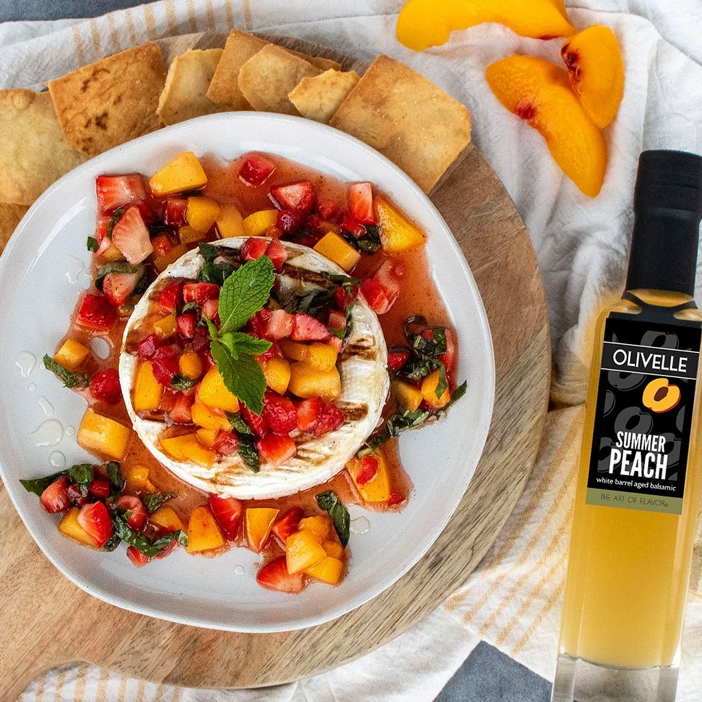 Grilled Brie with Peach Salsa