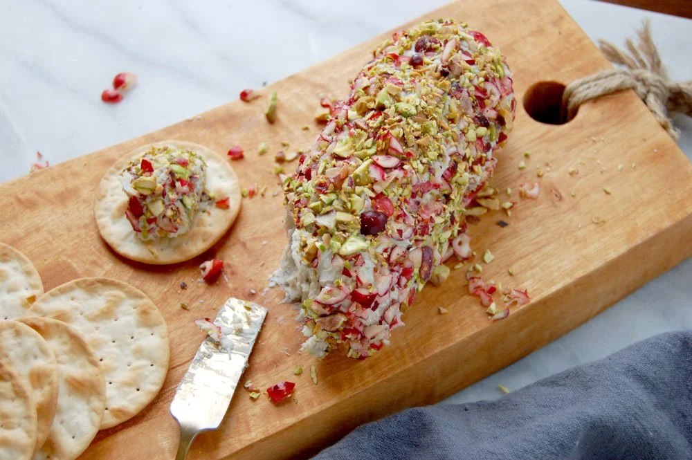 Cranberry Pistachio Holiday Cheese Log
