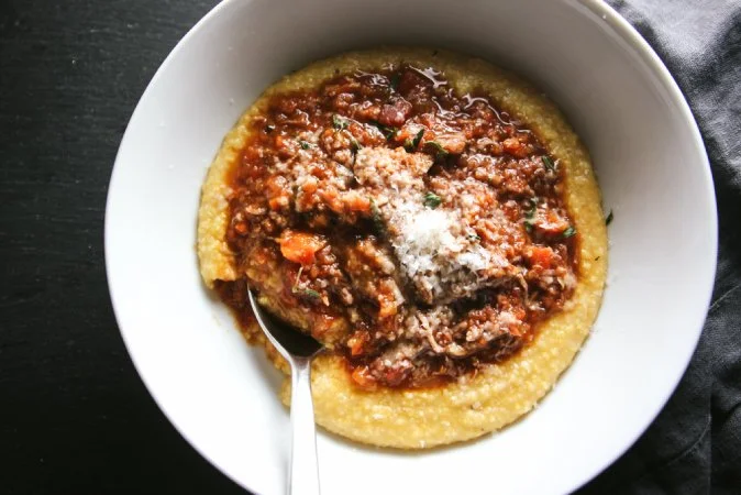 Slow Cooker Pork Ragu with Creamy Polenta