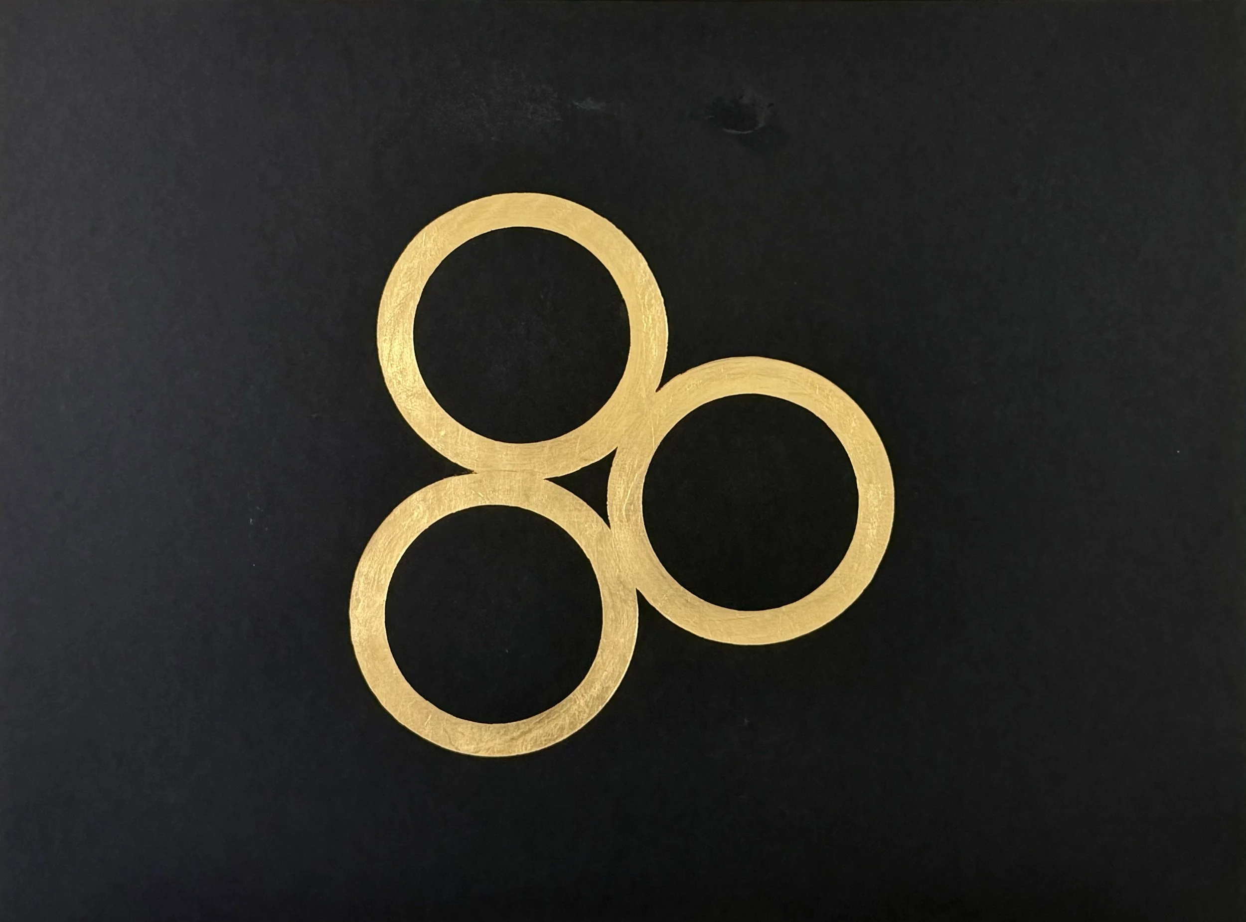 Golden Moon Rings 10, 18” x  24”
Gold leaf on paper, 2026
