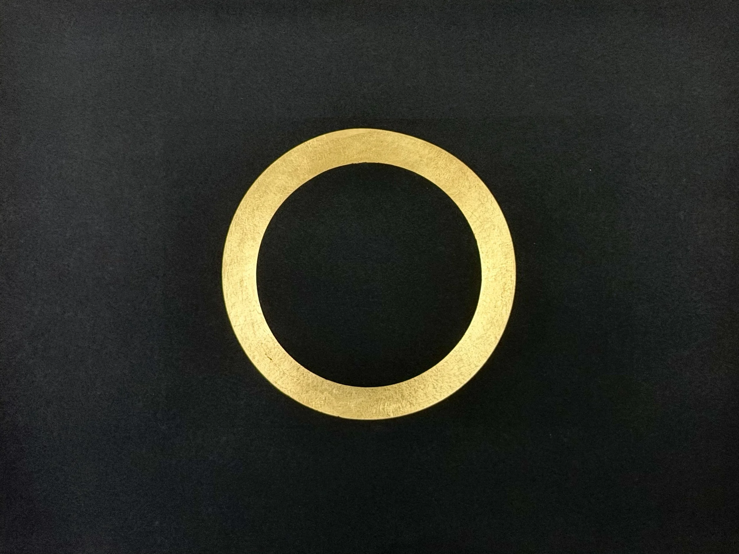 Golden Moon Rings 8, 
18” x  24”,
 Gold leaf/paper, 2026, $750
