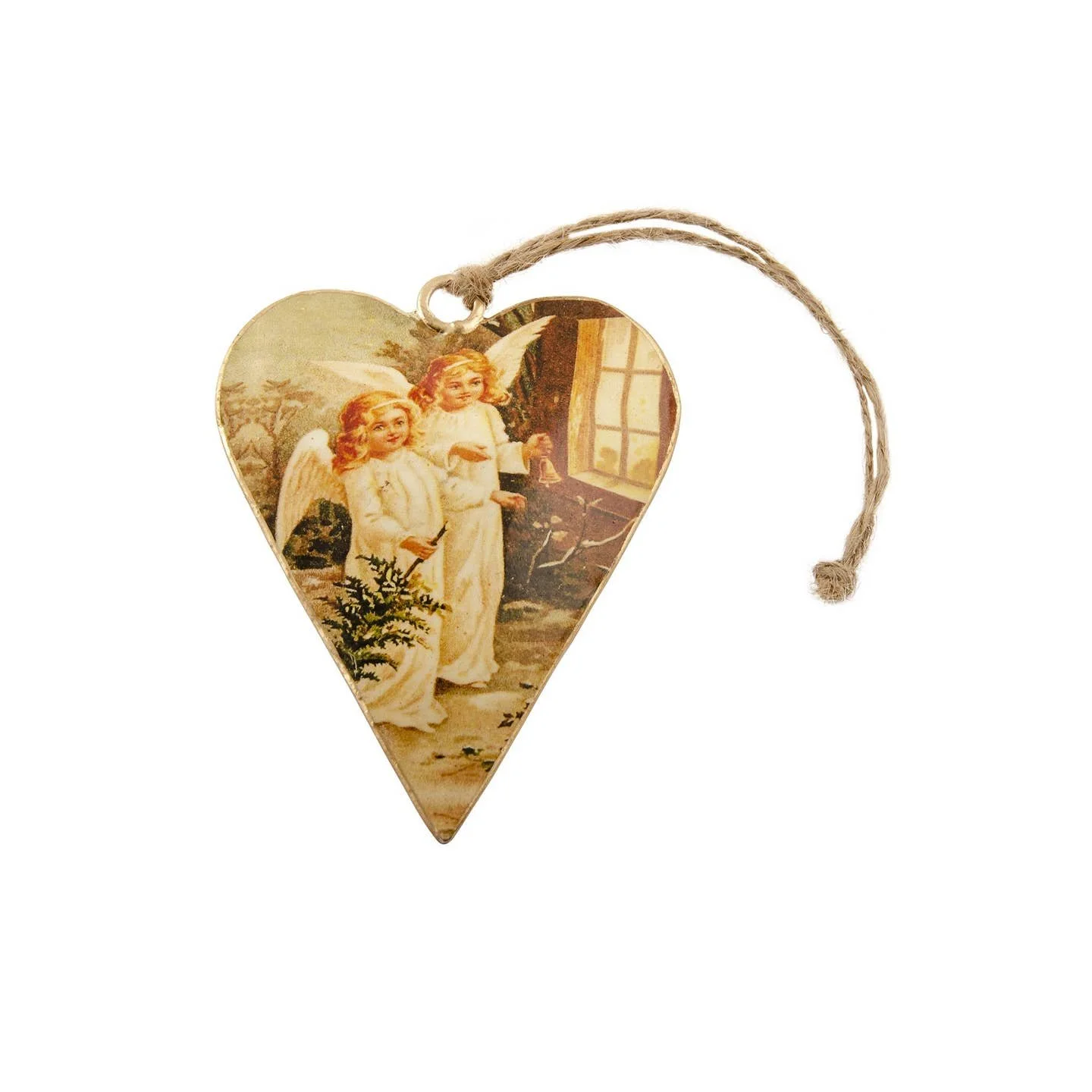 Angel Vintage Look Heart Decoration