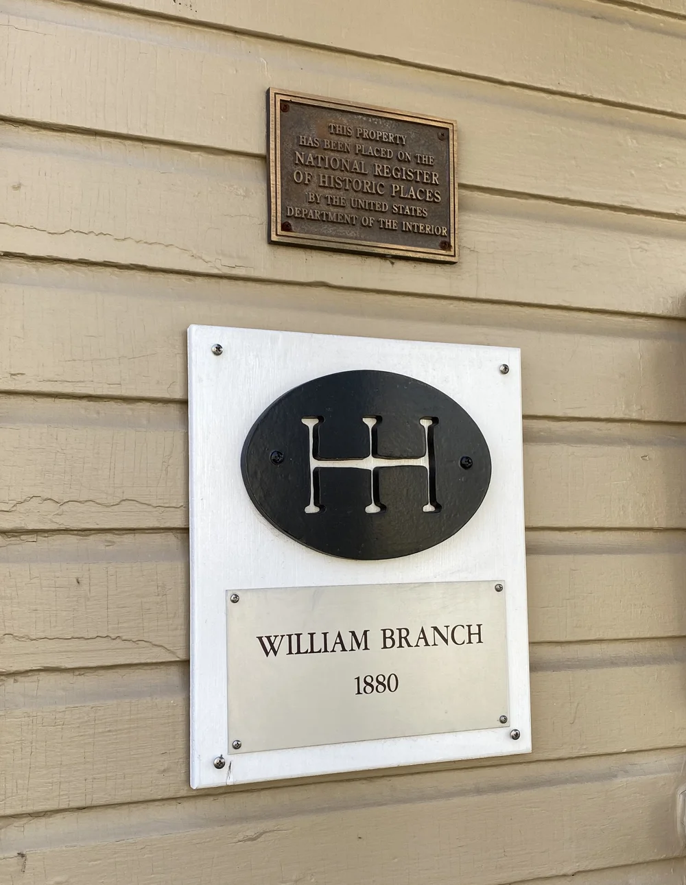 The HHA Historic Marker at the William Branch House
