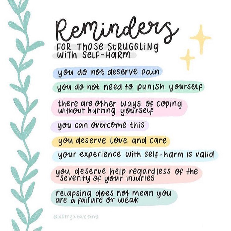 #mondaymotivation

Happy Monday Everyone!

Today marks National Self-Injury Awareness Day, and I would like like to let anyone who has self-injured before that: you are loved and deserve love, you deserve happiness, and your story is important and de