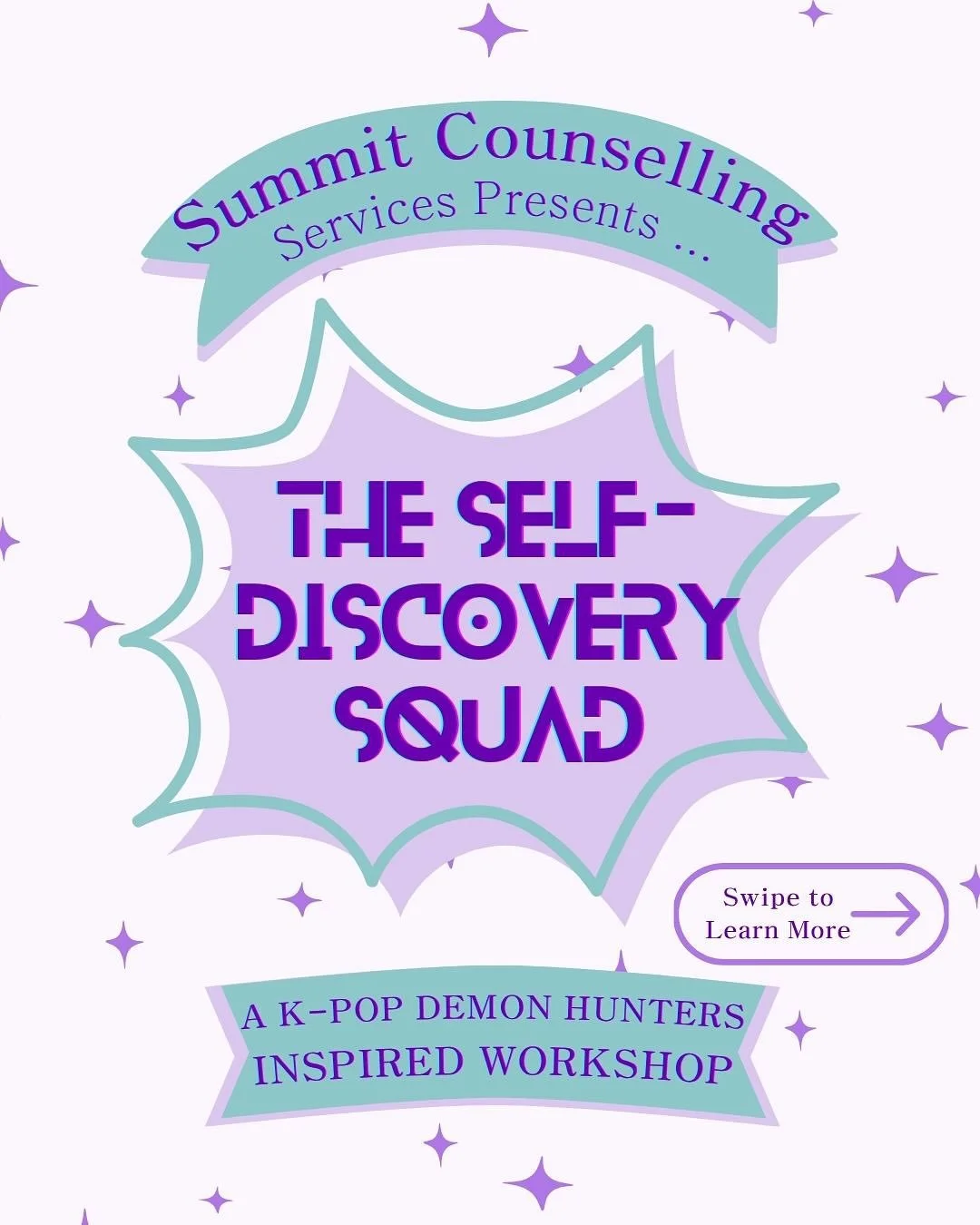 ✨ Introducing: The Self-Discovery Squad! ✨

A K-Pop Demon Hunters&ndash;inspired therapy group where girls ages 7&ndash;10 can explore emotions, build resilience, and learn coping skills in a fun, empowering space.

Think: 💫 magical girl squad energ