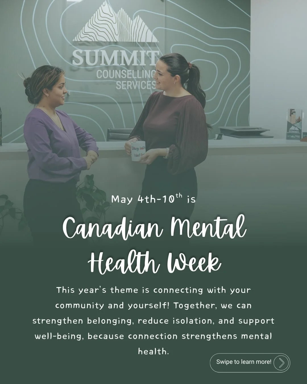 It&rsquo;s the first day of Canadian Mental Health Week 🇨🇦

This year&rsquo;s theme, Come Together, Canada, is all about something we know deeply impacts our wellbeing: connection.

Connection doesn&rsquo;t have to be big or complicated. It can loo