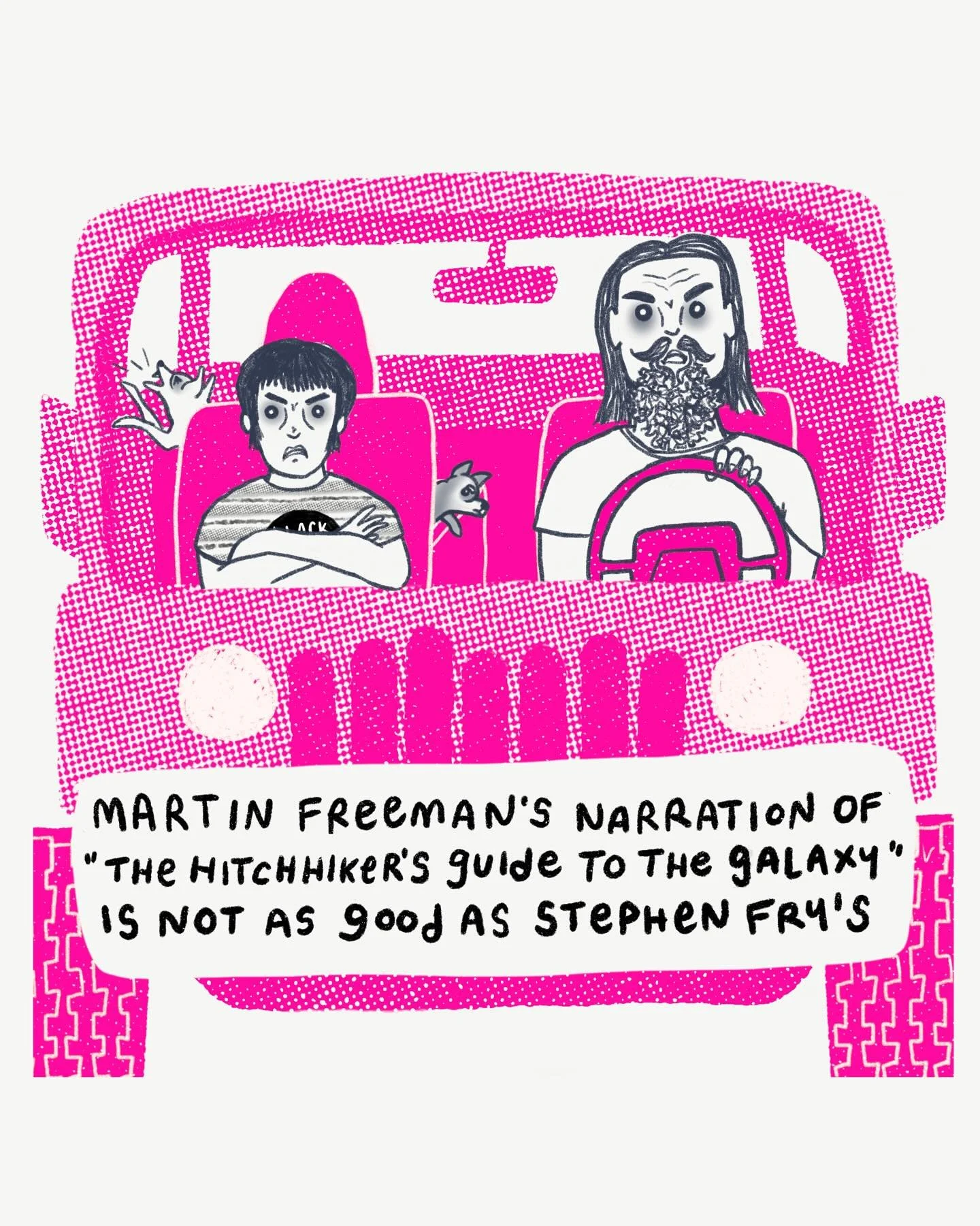 04/24/25 Sorry, Martin. You&rsquo;re killing it in a bad way. #imho
&bull;
&bull;
&bull;
&bull;
&bull;
#cosmics #mysticalcartoonism #diarycomics #cartooning #HHGTTG #hitchhikersguide #audiobooks #dontpanic

diary comic 2025 the hitchhiker&rsquo;s gui