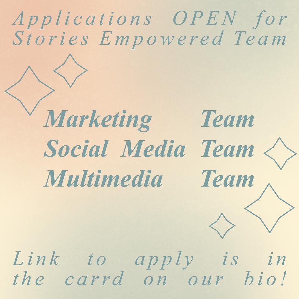 Applications for the marketing, social media, and multimedia team are out NOW! Check the link in our bio to check it out and apply! Applications will be reviewed on a rolling basis.