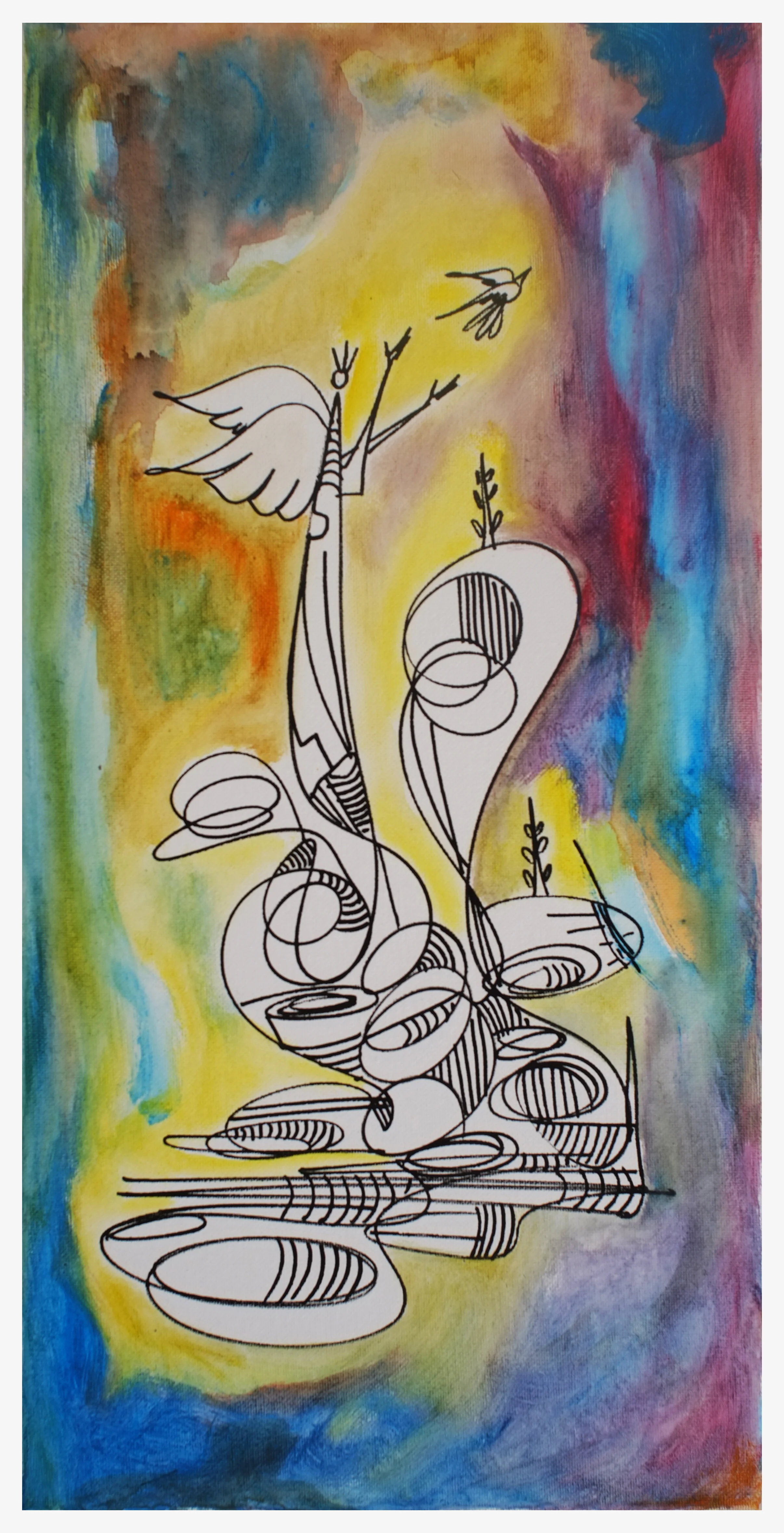 "Roaming The Universe No. 1", Oil Marker and Acrylic on Canvas, 2020