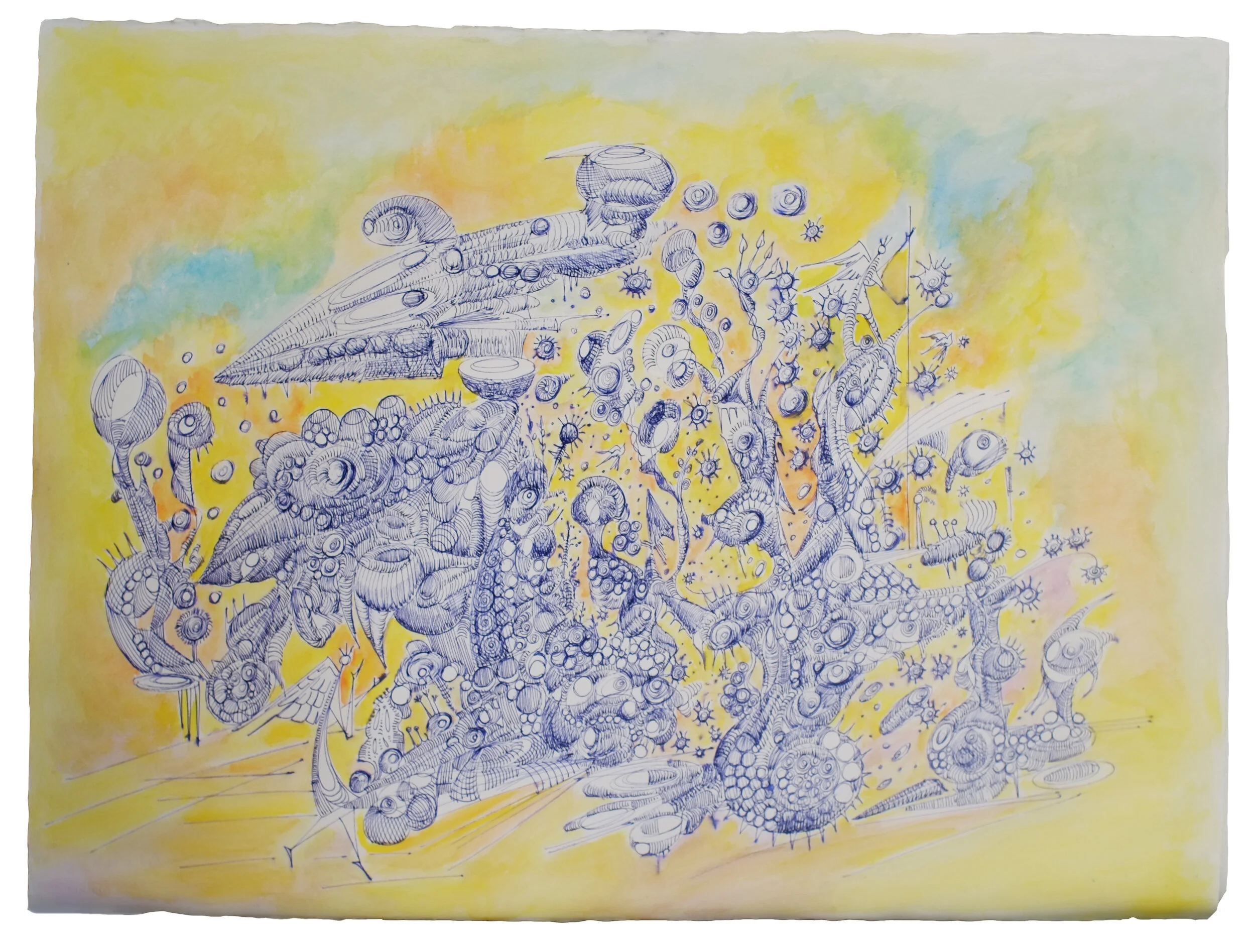 "Vendrán De Los Confines Del Universo", Pen&Ink and Watercolor on Arches Paper, 2020