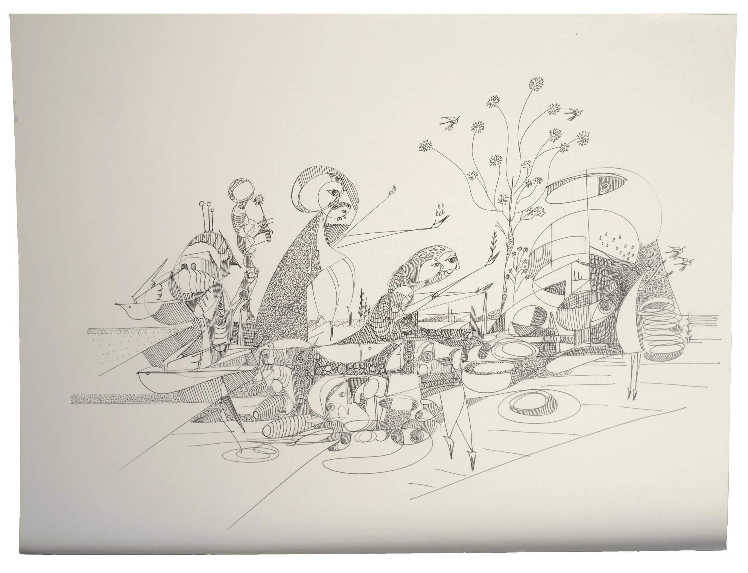 "A Curious Network", 2019, Pen&Ink on Arches Paper