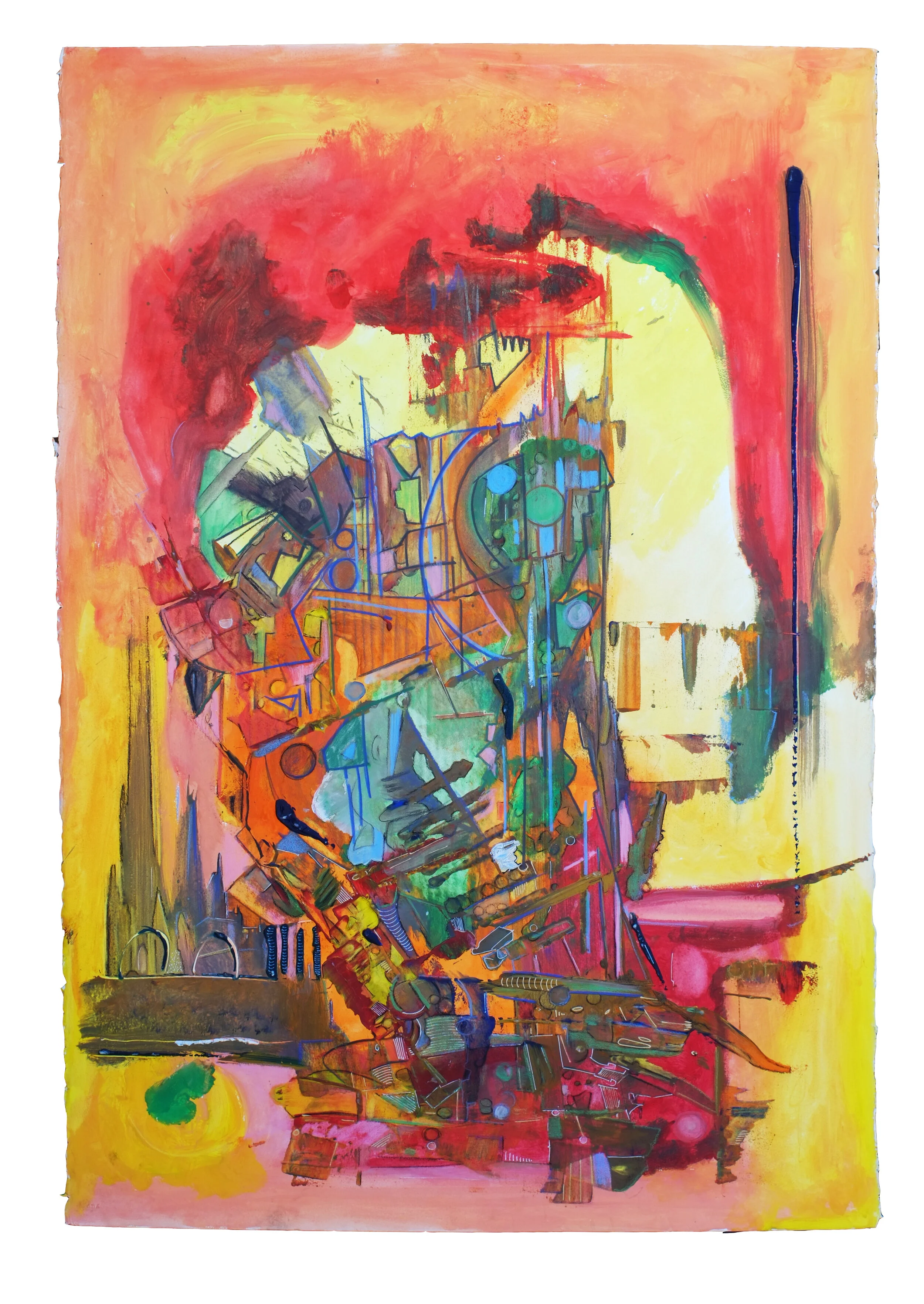 "Deconstrucción", Acrylic, Pen, and Marker, 2019