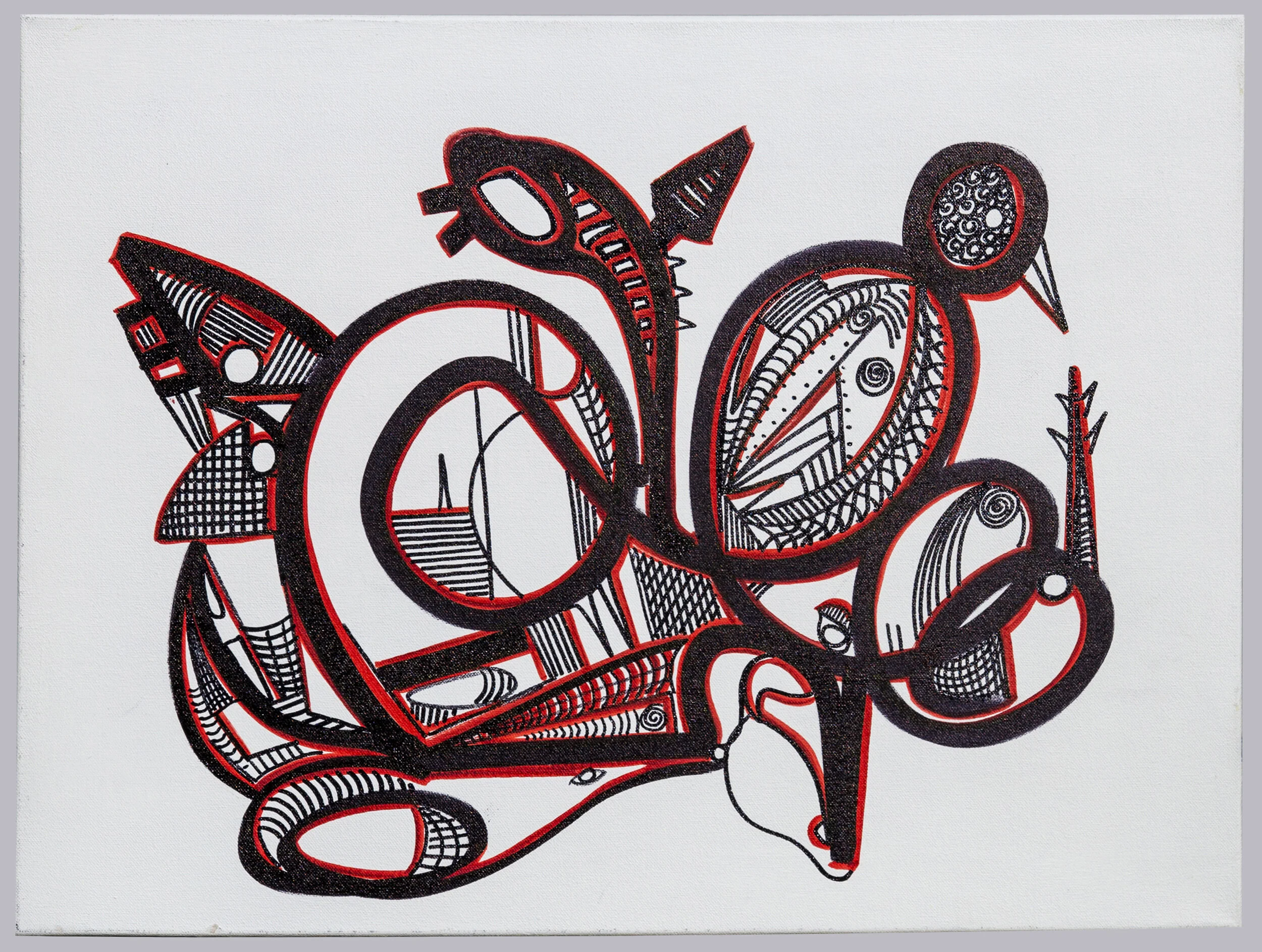 "Los Angeles Camoflados y Los Apollos" no.2, 2019, Oil Paint and Marker On Canvas