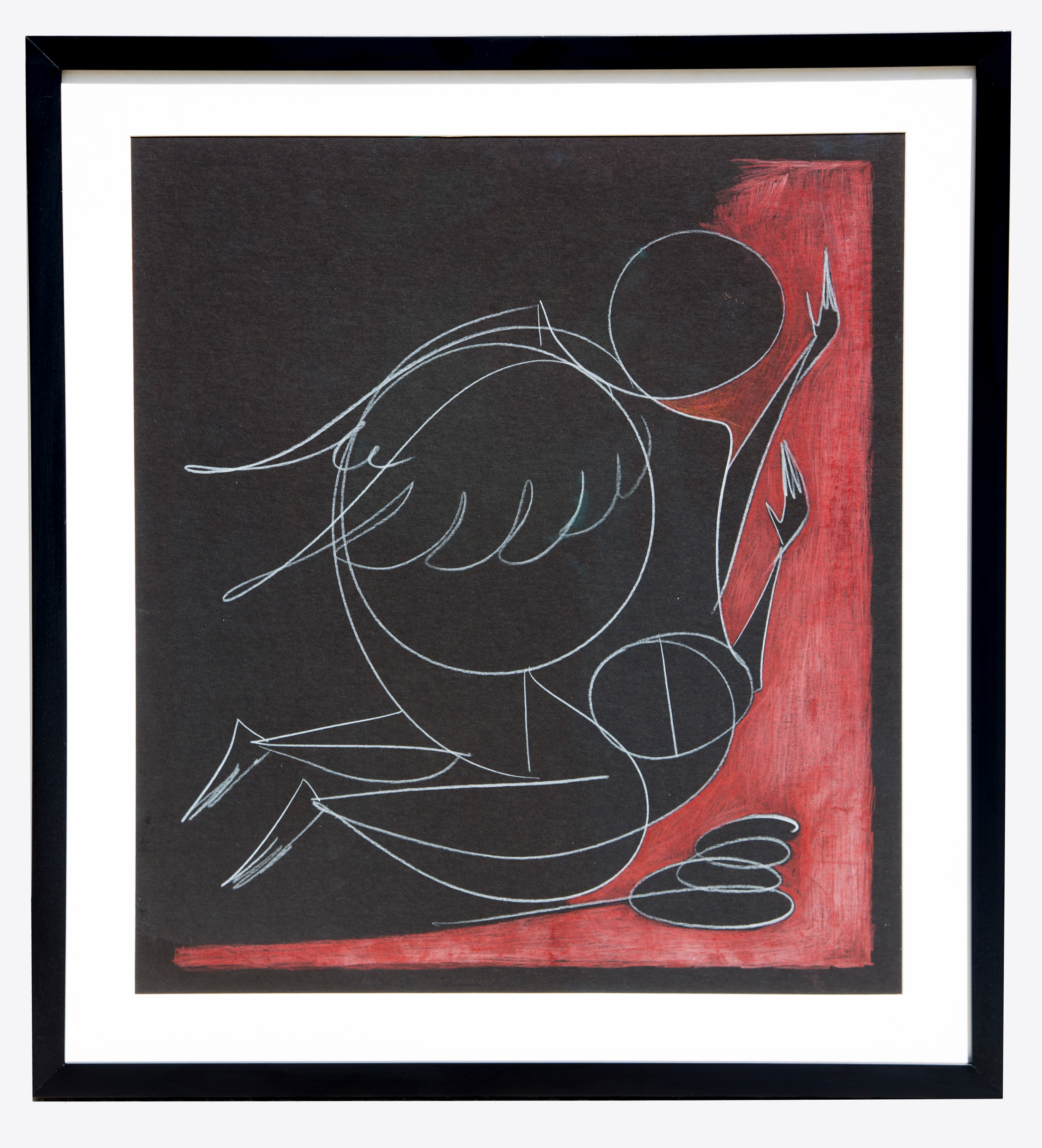 "The Praying Archangel", 2019, Colored Pencil on Black paper