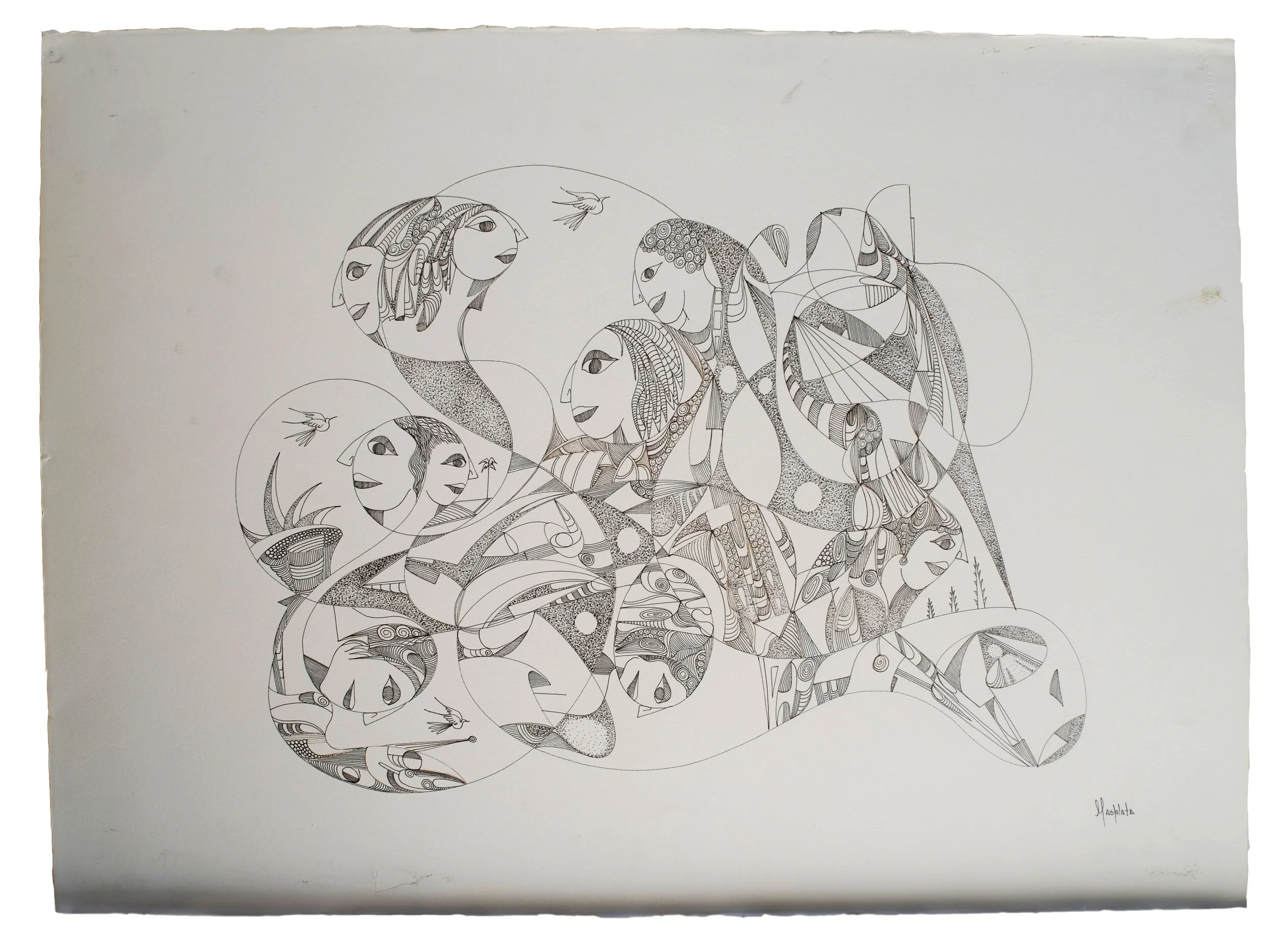 Doncellas, 2012, Pen&Ink on Aquarella Paper