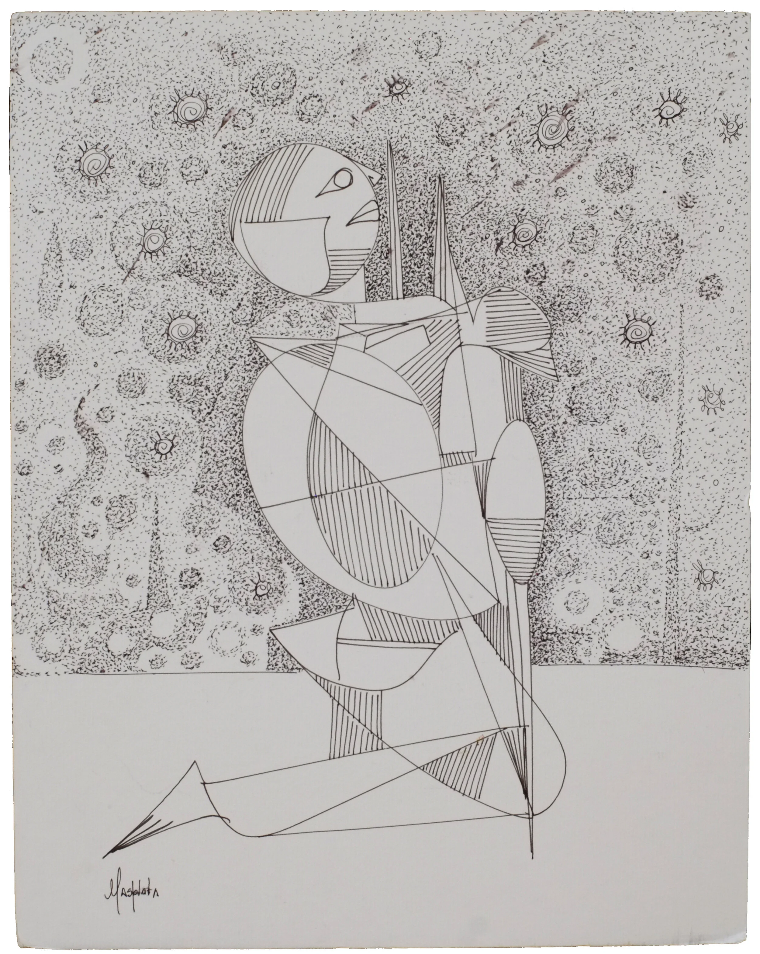 "Hope", 2020, Pen&Ink on matte board, 11.25" x 14.25"