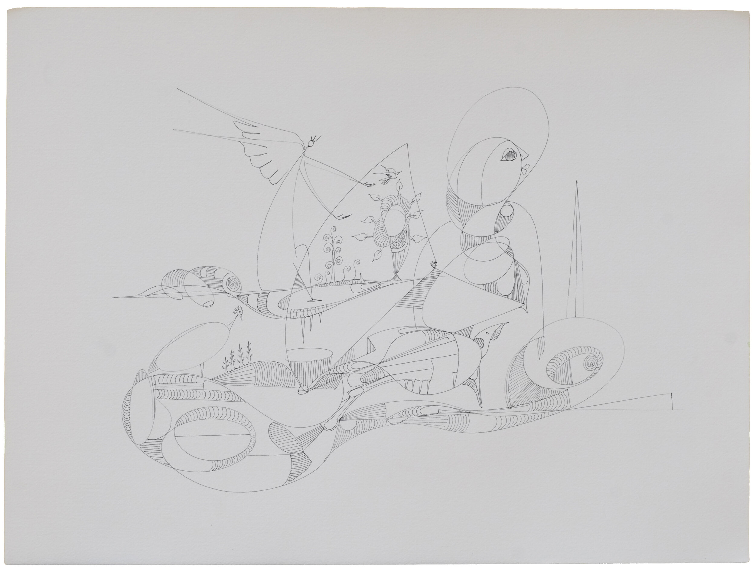 "Call of Restoration by Mother Earth", 2017, Pen&ink on Arches paper, 24"x18"