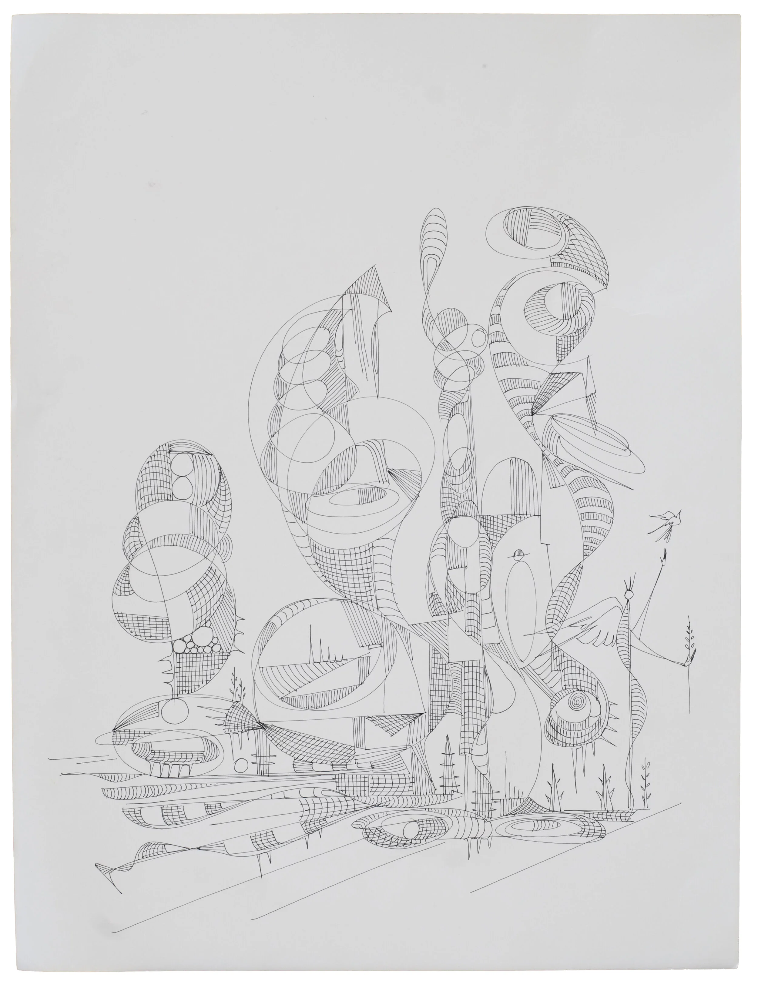 "Restoration of dry land", 2017, Ink on Smooth Drawing Paper, 18"x24"