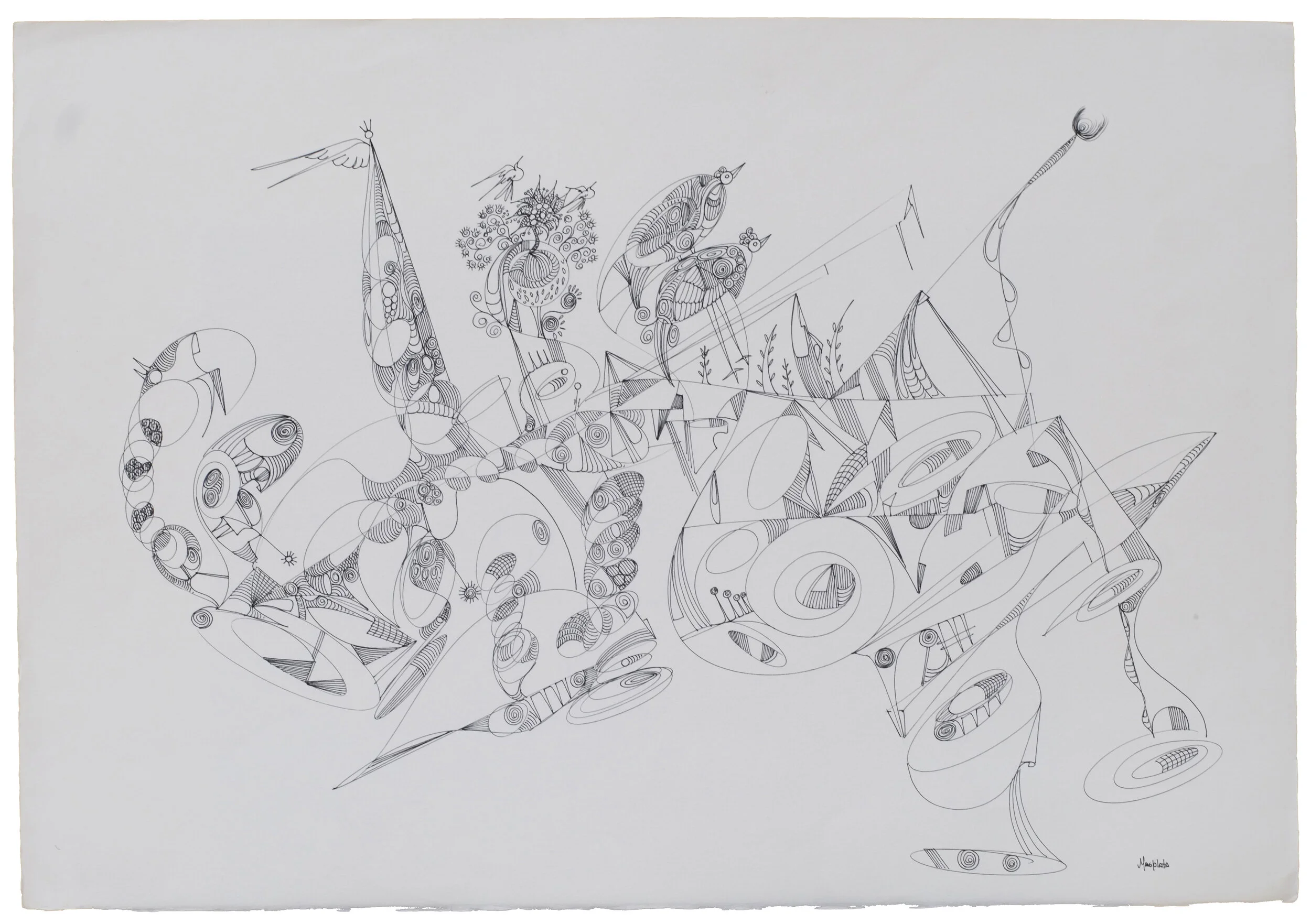 "The Paradise", 2012, Pen&ink on emparchment paper, 30"x22"