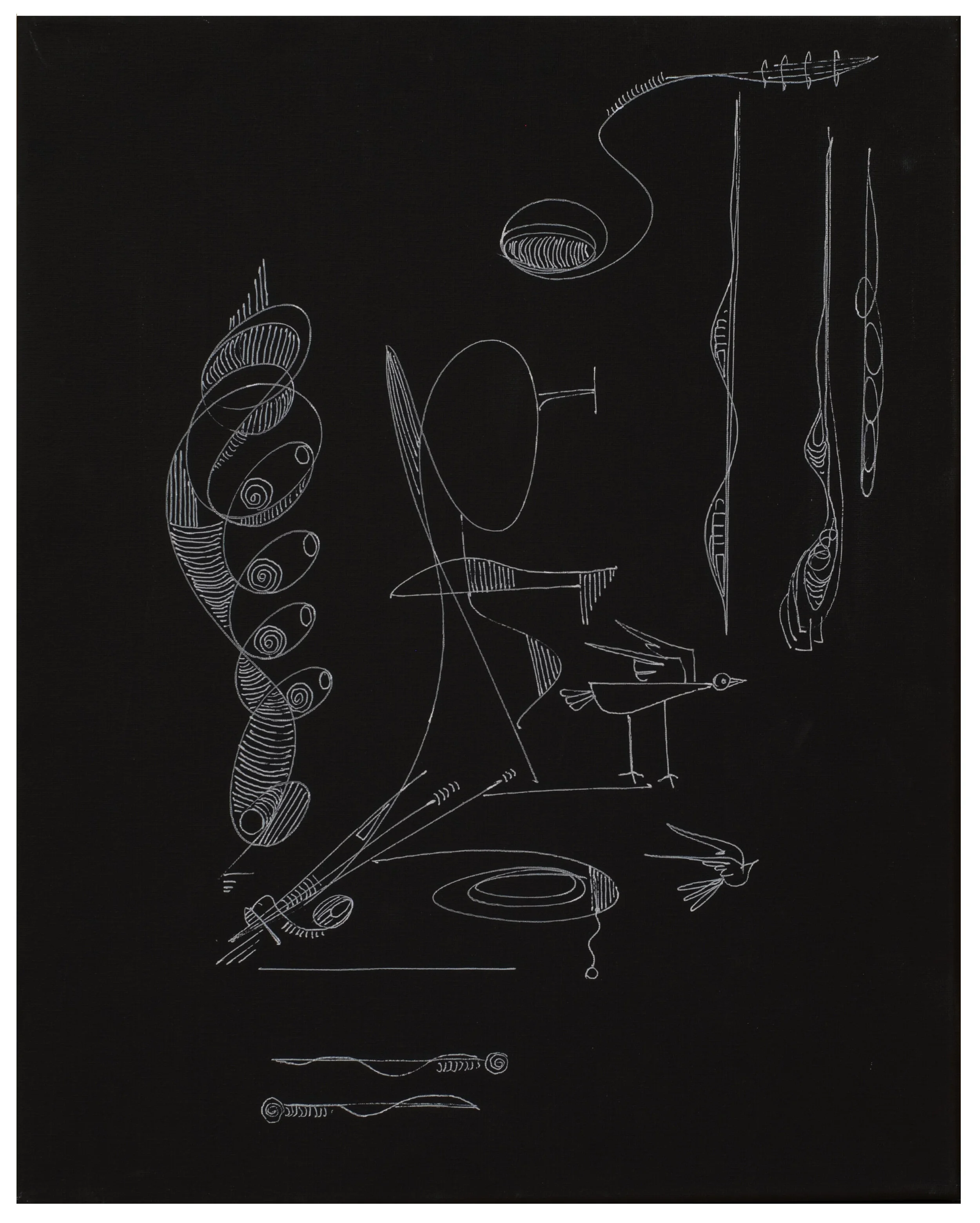 027 "Creacion no.2" (spn), 2020, Gel Pen on Canvas