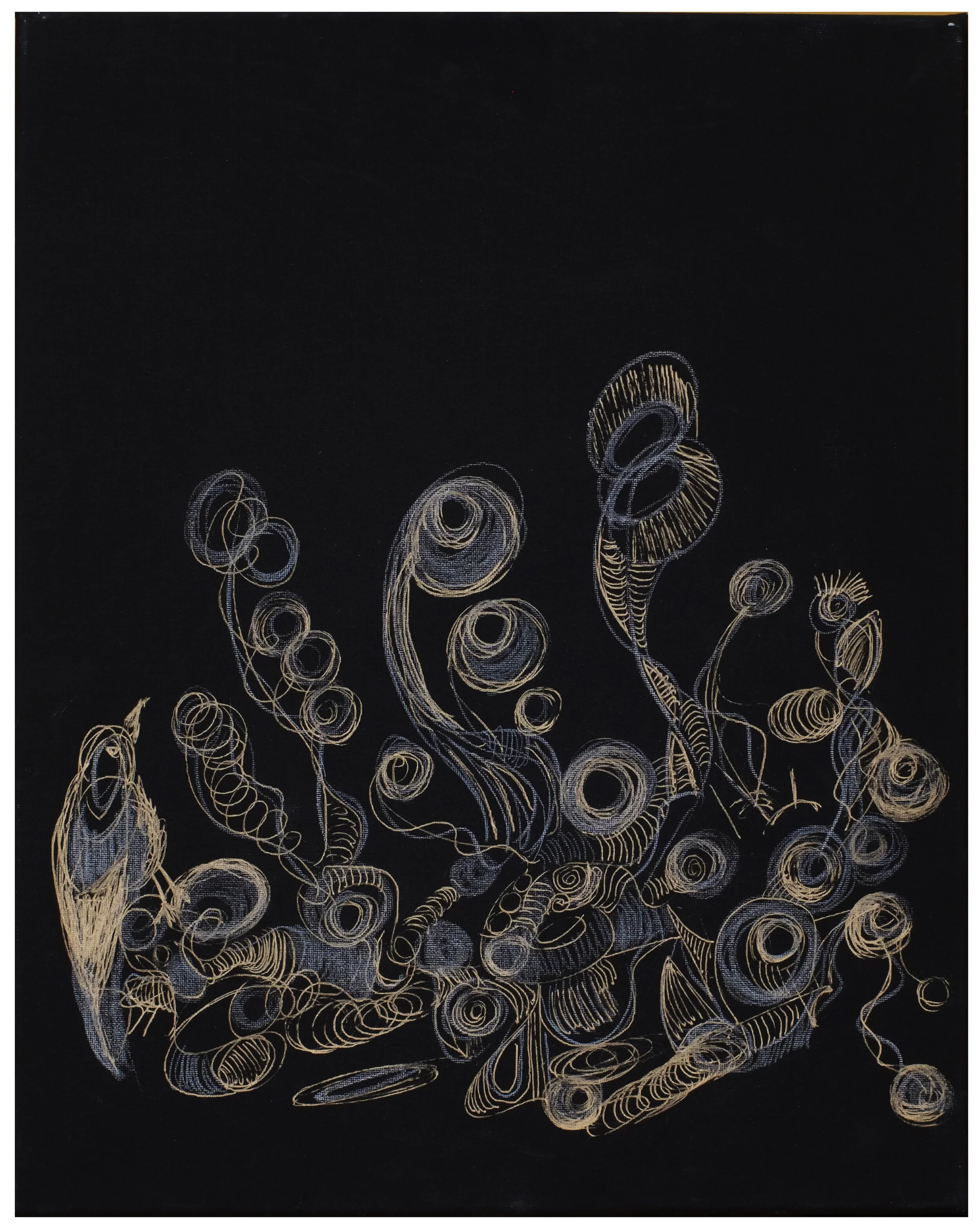 025 "Pajara" (spn), 2020, Gel Pen and marker on Canvas