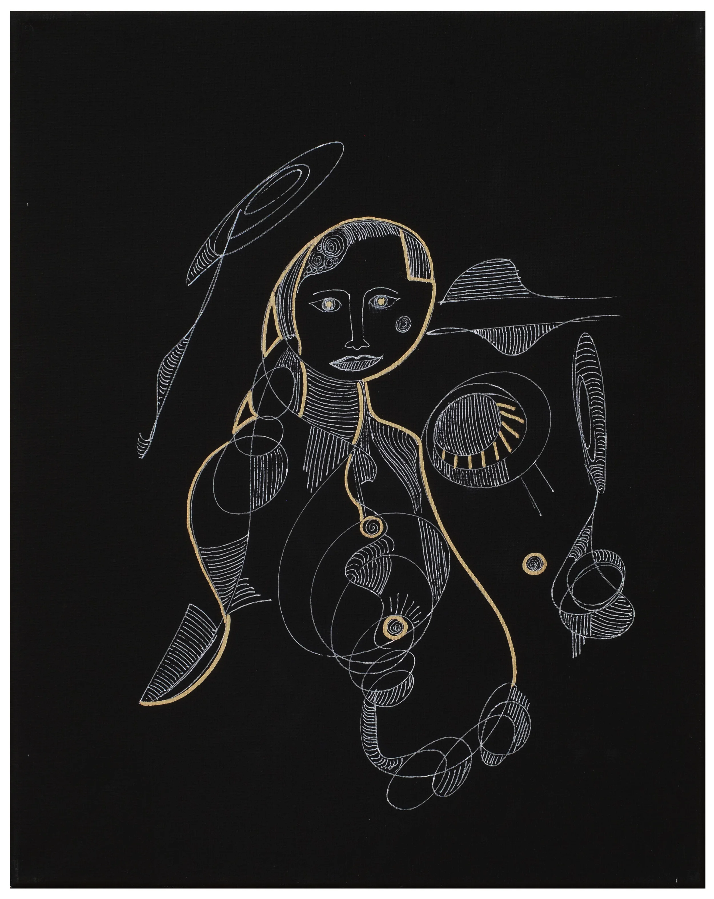 030 "Por Fe Camino" (spn), 2020, Gel Pen on Canvas