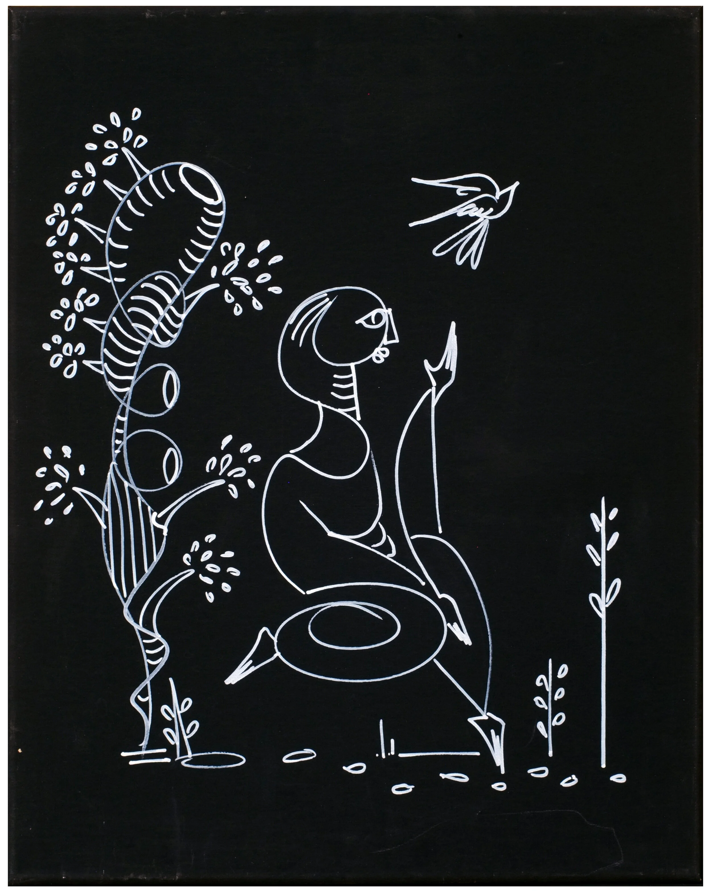 031 "Apareci" (spn), 2020, Gel Pen and Marker on Canvas