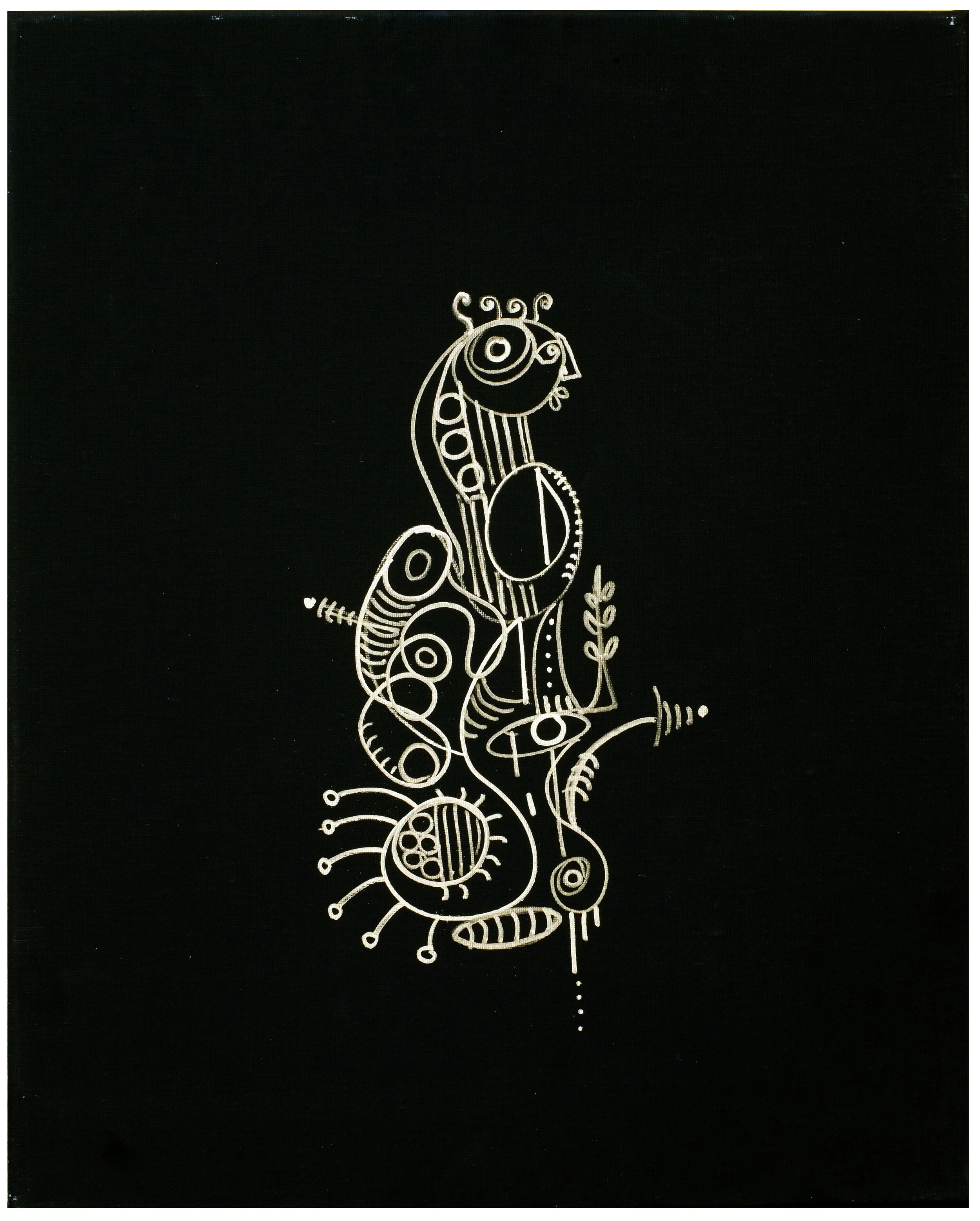 037 "Zui Reyna" (spn) 2020, Gel Pen on Canvas