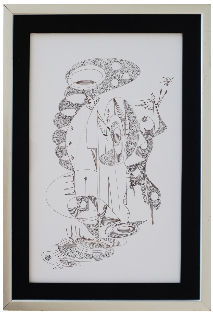 "Stairway To Heaven", 2017, Pen&Ink on Board, 10" x 15.75"