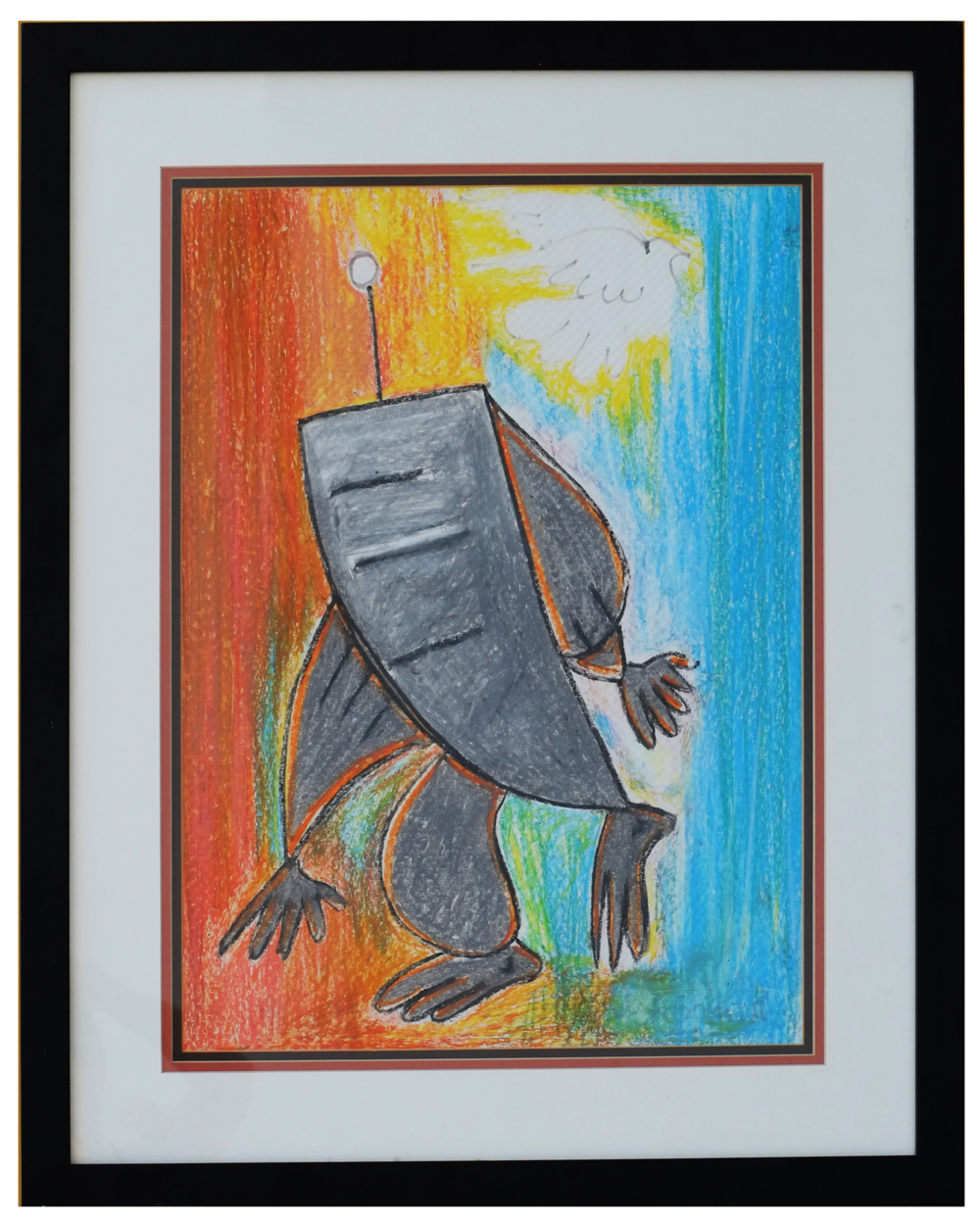 "Radio Man", 2006, Oil Pastel on Paper
