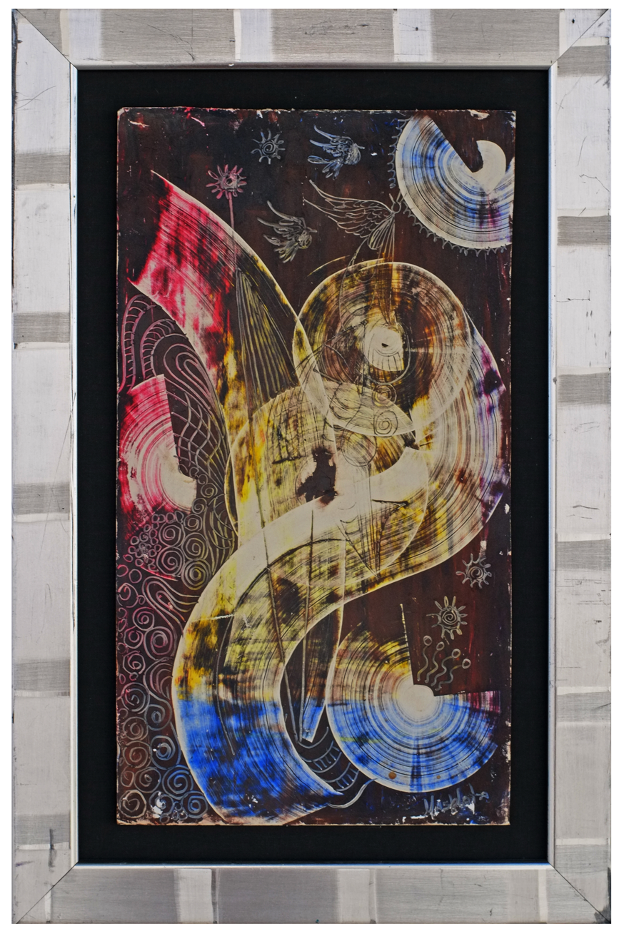 "Time and Space", 2010, Oil Pastel on Board, 9"x16"