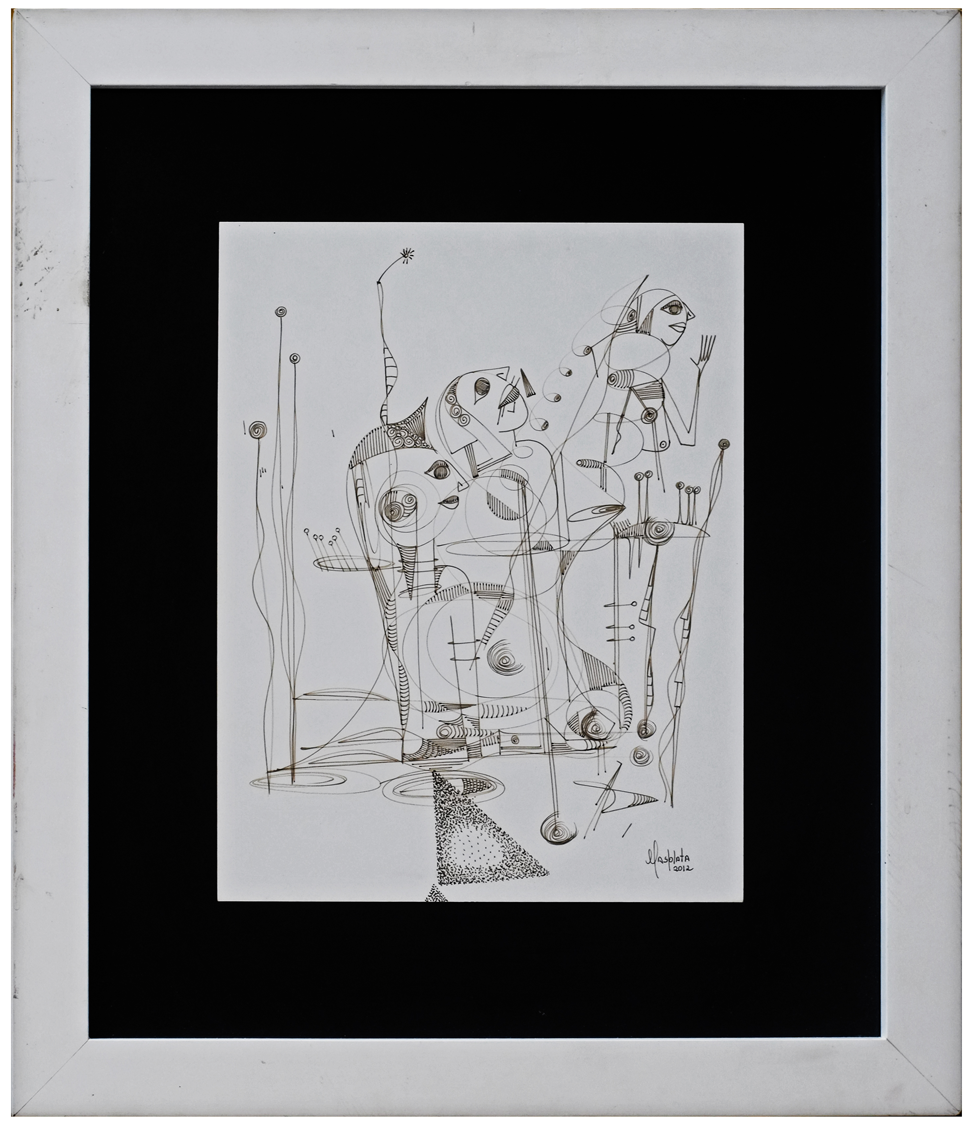 "The Fashion Runway", 2012, Pen&Ink on Board, 20" x 23.75"