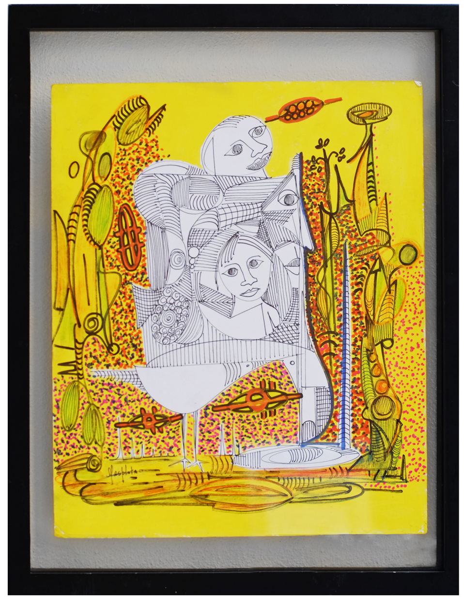 "Transparency", 2020, Marker and Pen on Matteboard, 8.5"x11"