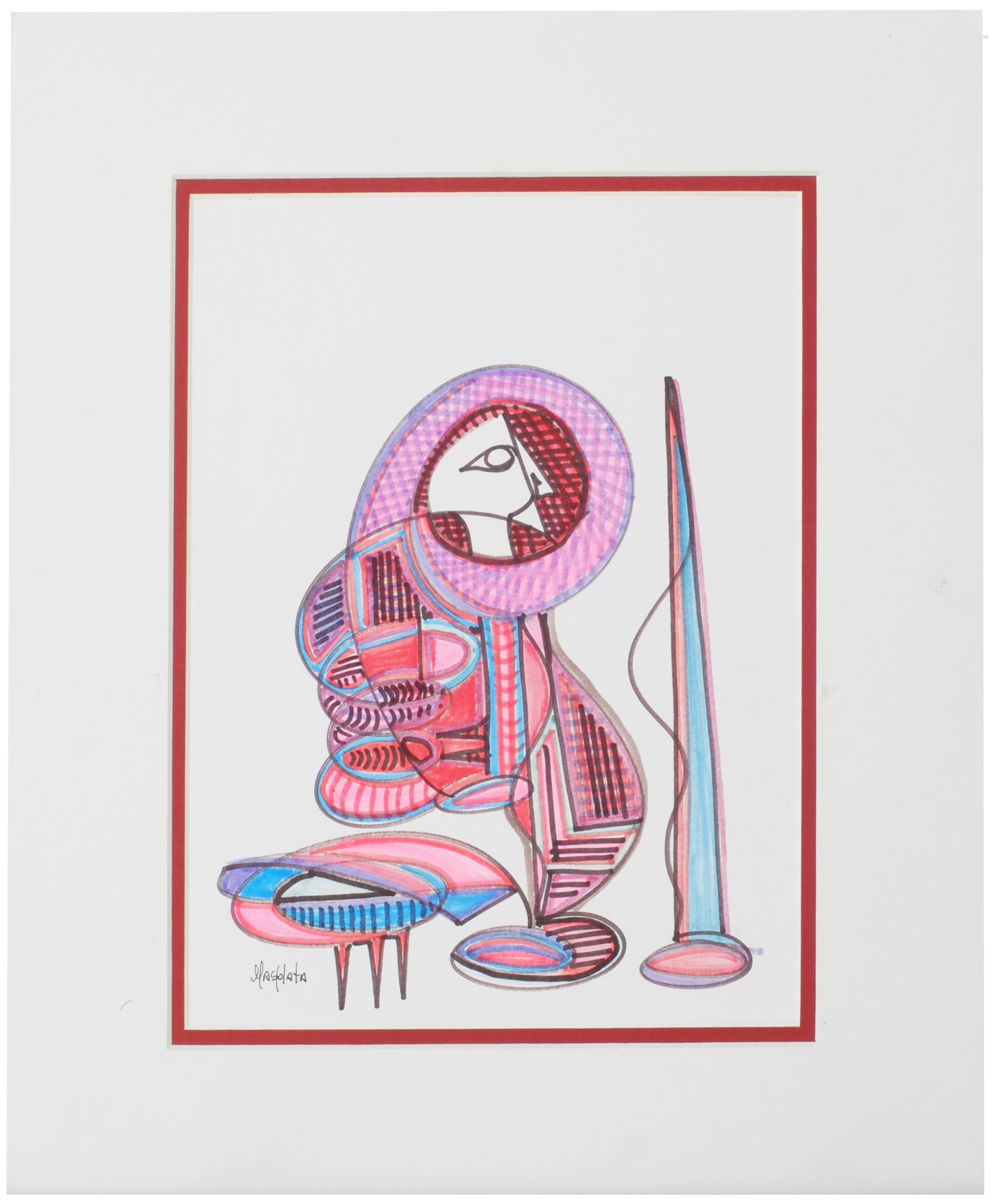 "Cacoon", 2019, Marker on board, 8.5" x 11"