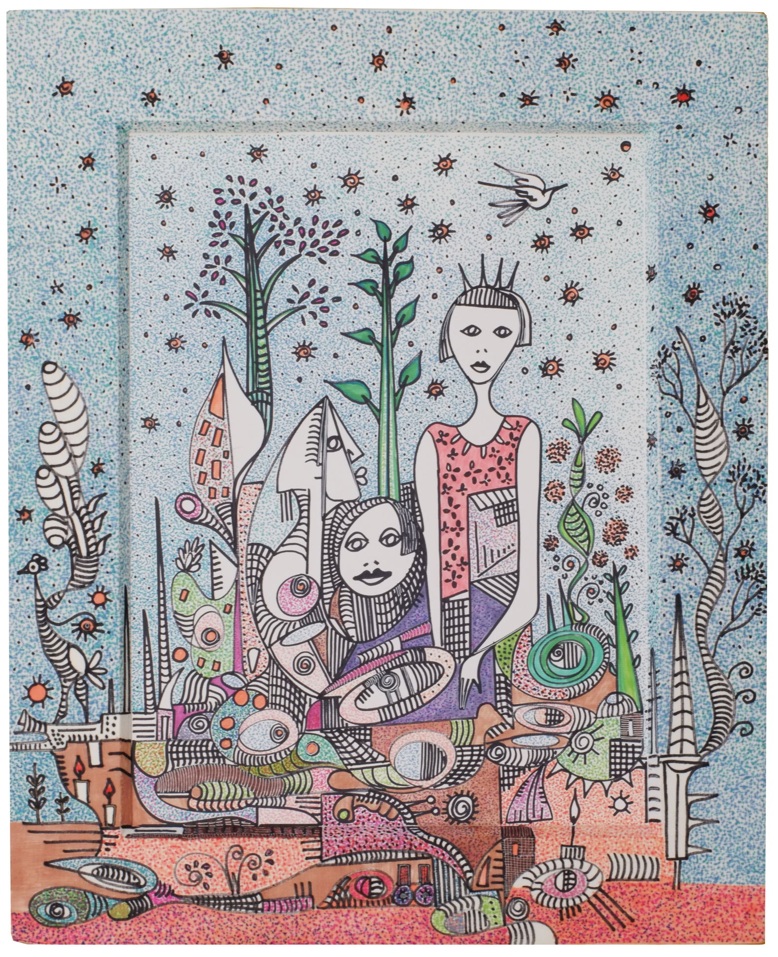 "Bella Voehc", 2019, Foam board and Markers