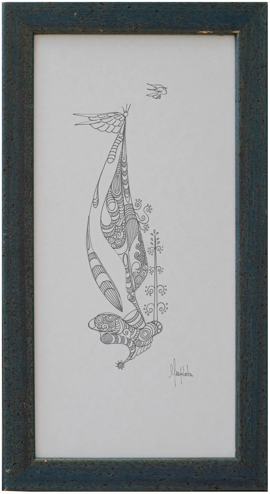 "Angel no. 1", 2006, Pen&Ink on drawing paper, 9.5 x 19.5"