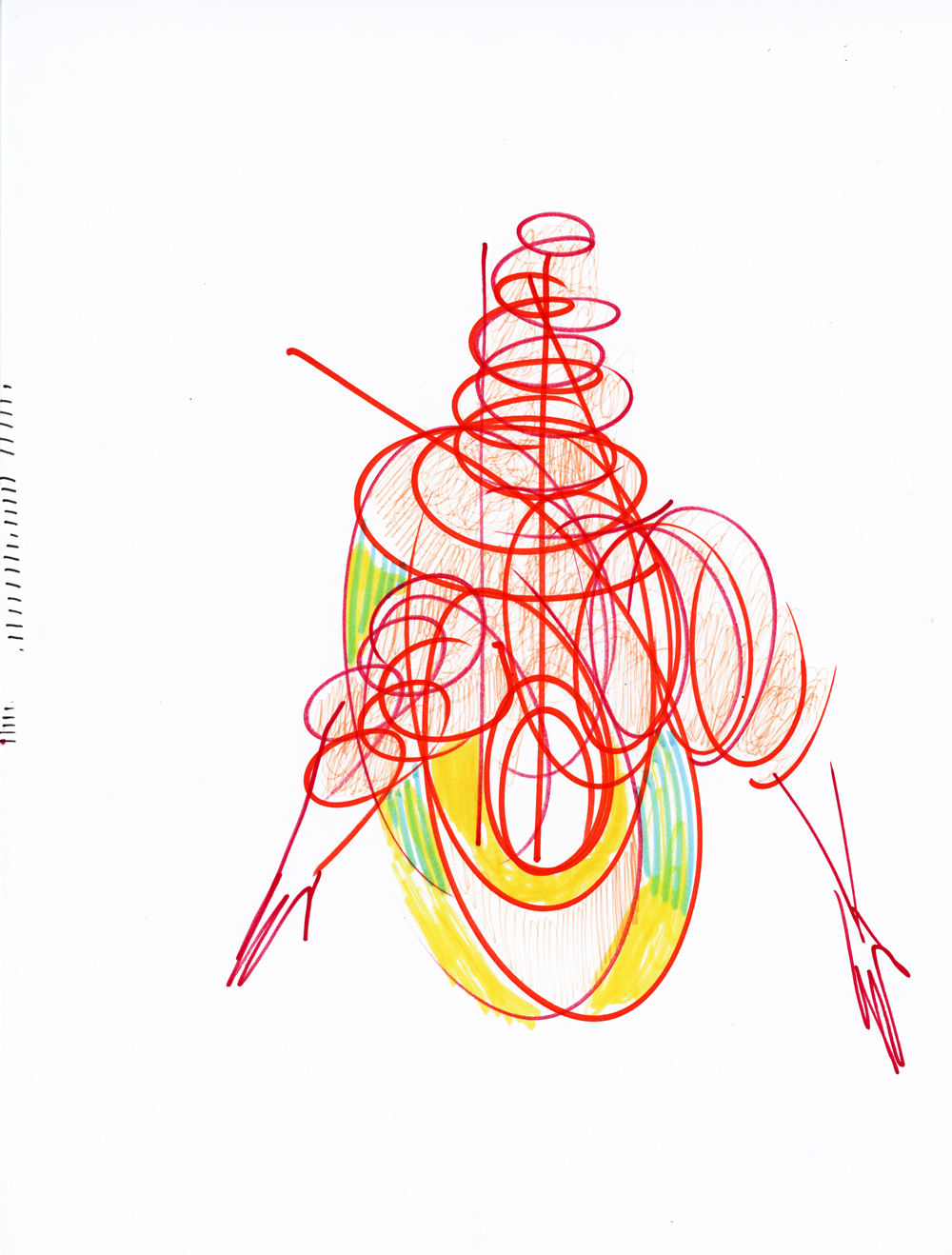 "Materialization", 2020, Marker on Paper, 8.5" x 11"