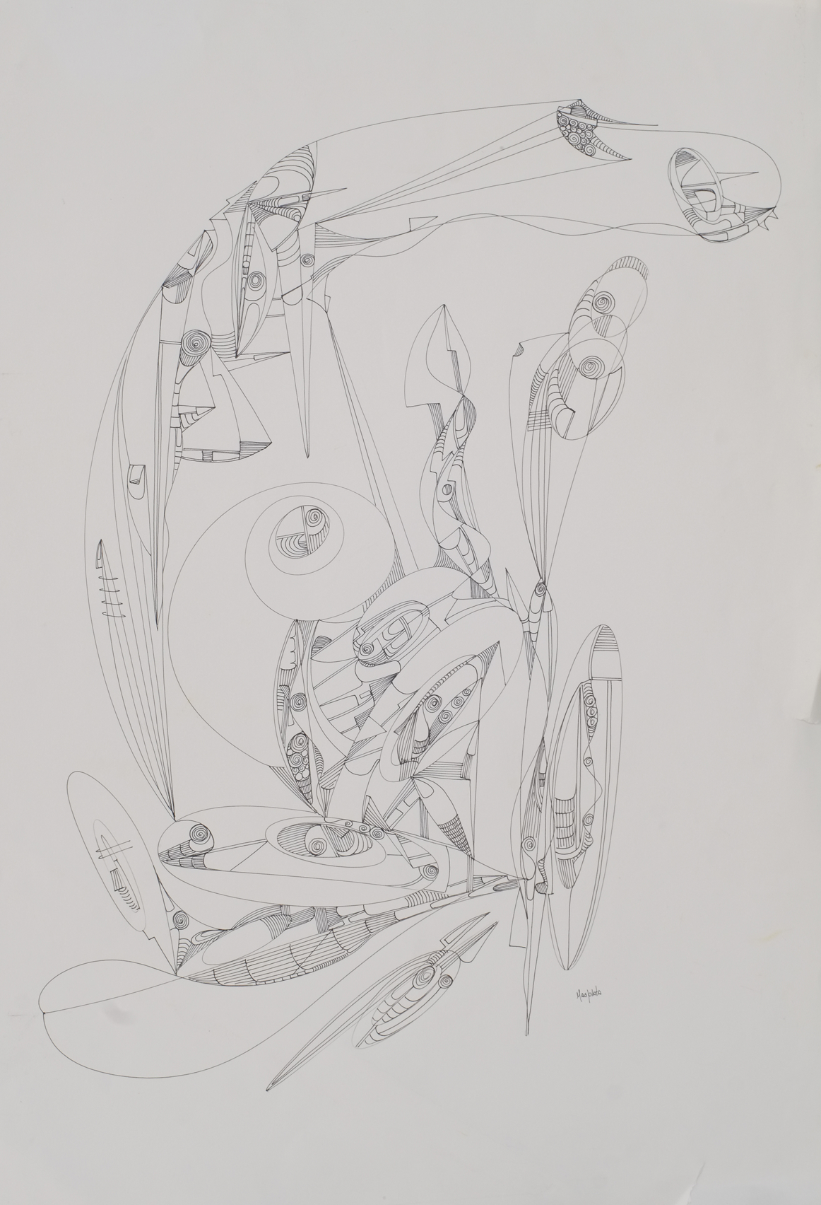 "Horsehead", 2011, Ink on parchment paper, 30"x22.5"