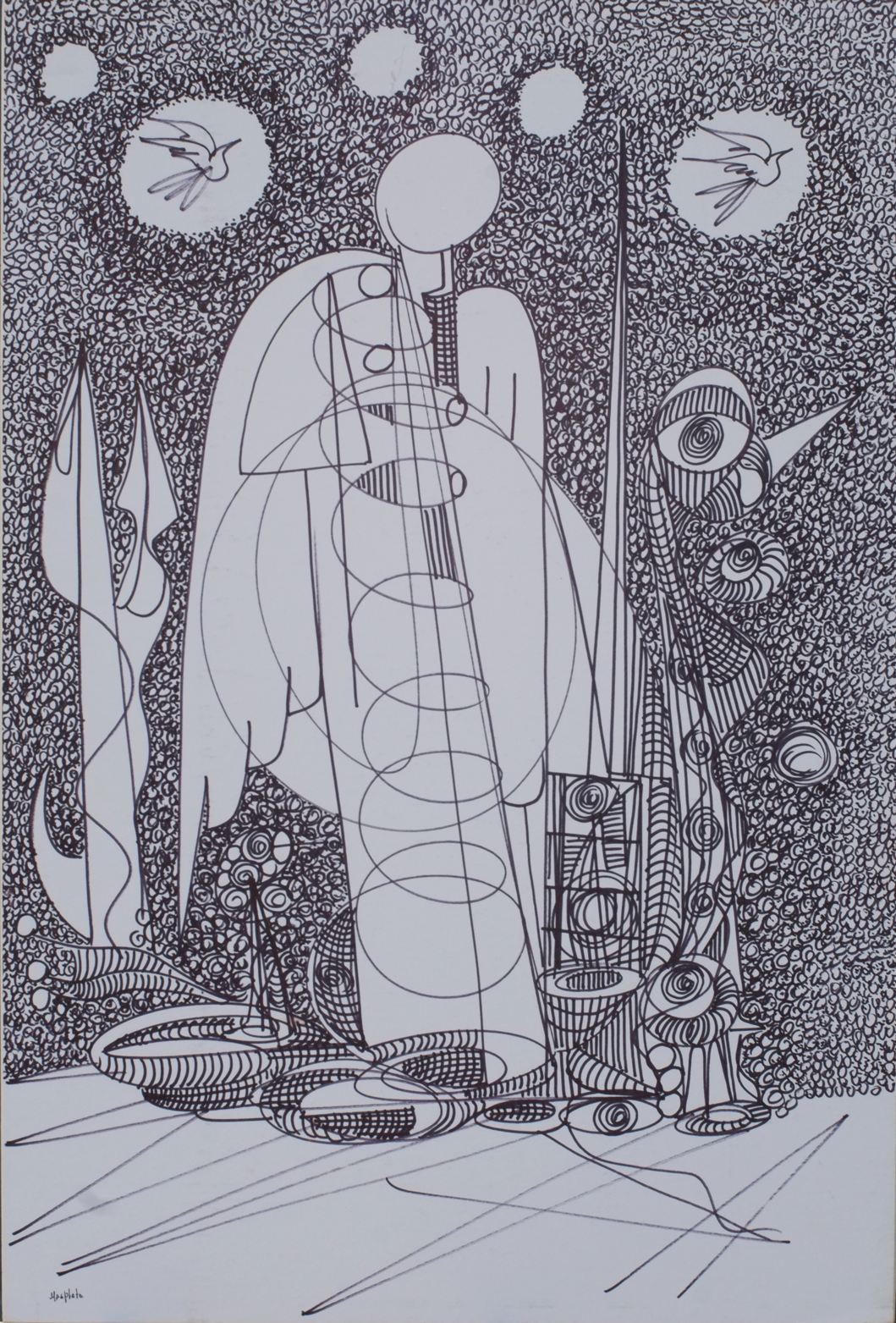 "Illuminato", 2017, marker on board, 11.5"x23.25"