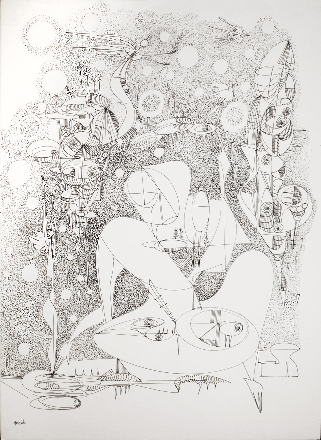 Mother Earth, 2019, Ink on Matte board, 22.50" x 16.50"