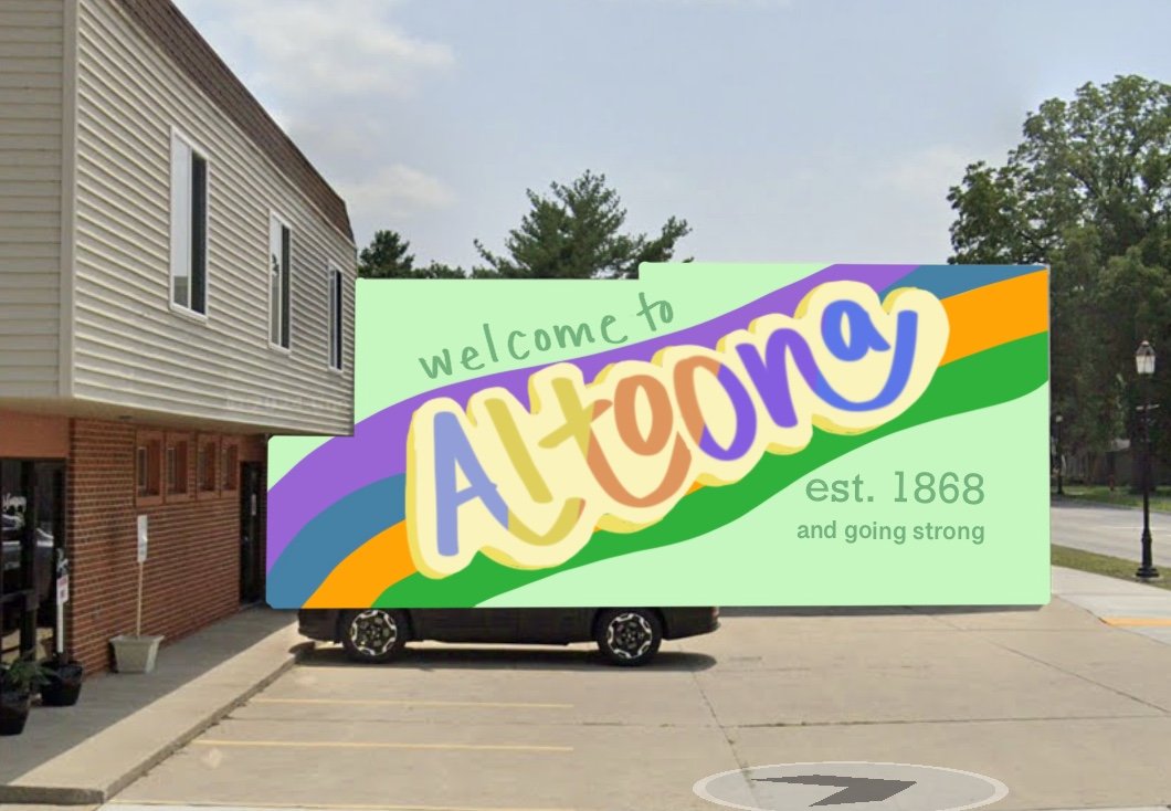 Large scale city mural design