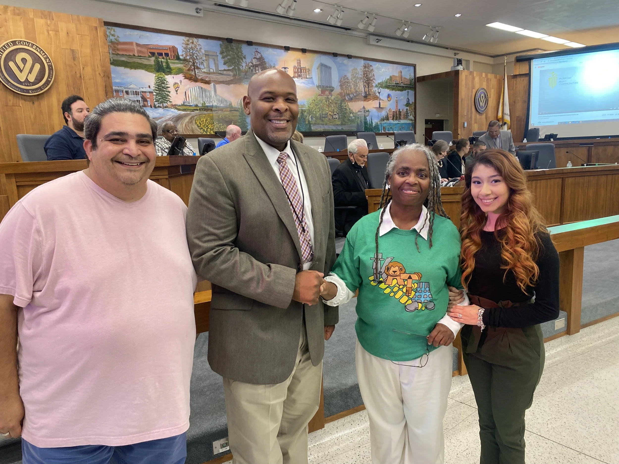 President of the Board for KATA - Matt Bustamante, Mayor Tyrone Gardner, Director Mama Jones, Board Member/Assistant Director Berenice Villanueva