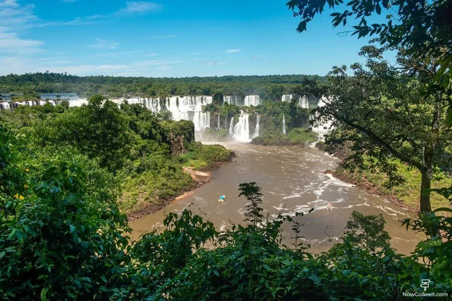 Visiting The Brazil Side of Iguazu Falls: Route, Tips & More Panoramic view with boats