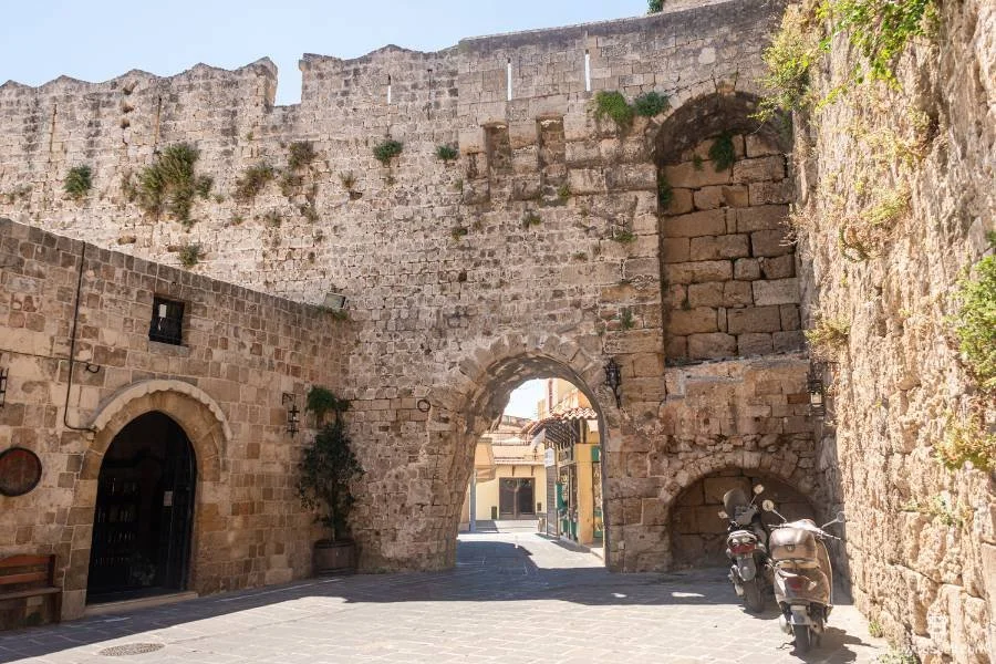Rhodes Cruise Port Guide Old Town Walking Route and Beaches - Medieval Archway on Ermou Street in Rhodes Old Town