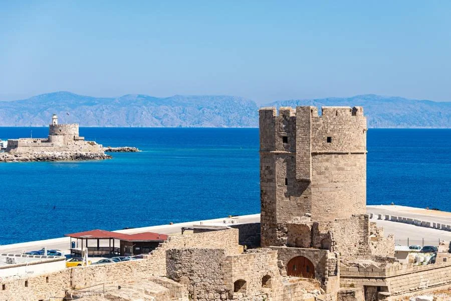 Rhodes Cruise Port Guide Old Town Walking Route and Beaches - Tower of France and Fort of Saint Nicholas in Rhodes