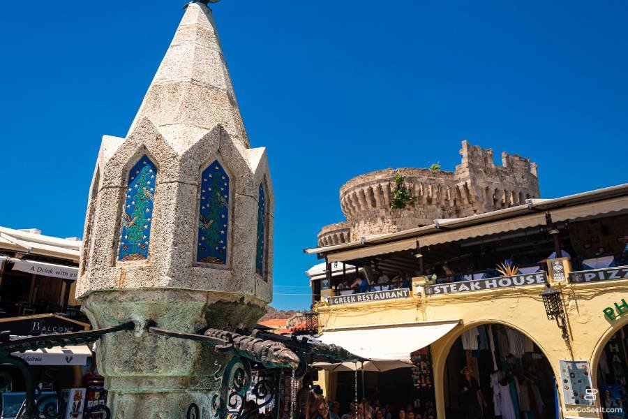 Rhodes Cruise Port Guide Old Town Walking Route and Beaches - fountain