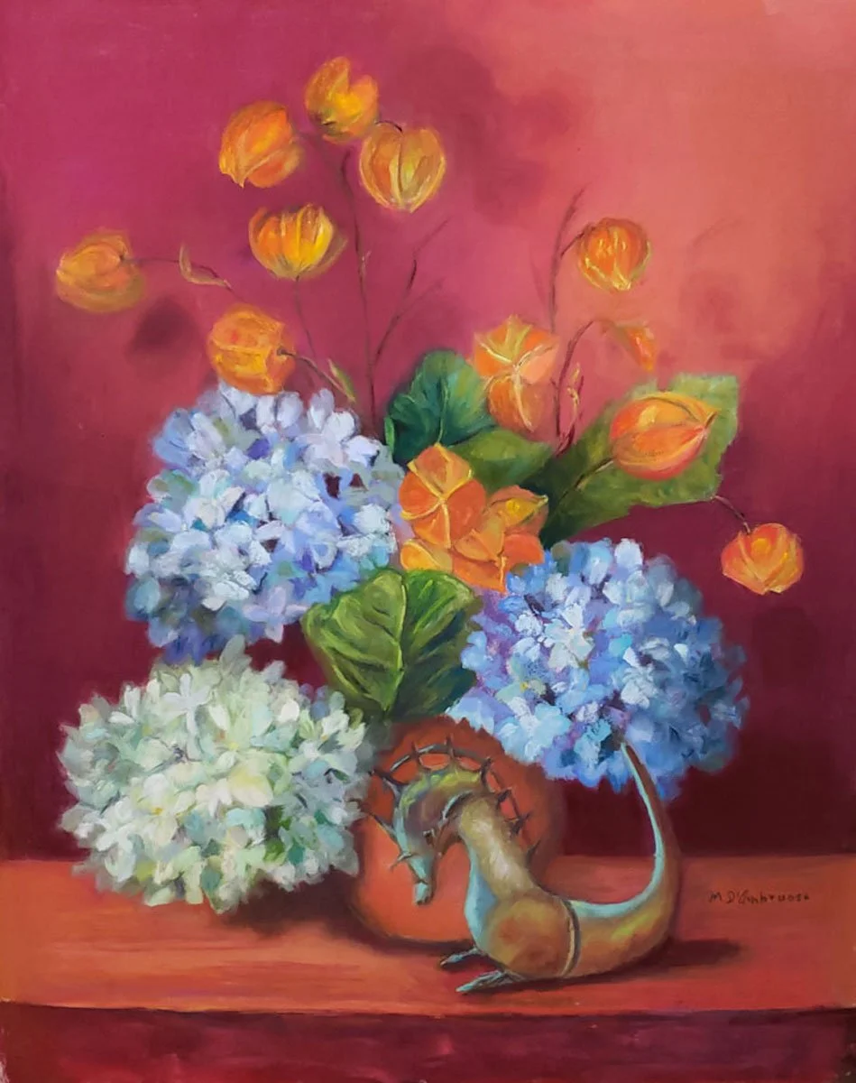 Dragon with Hydrangeas     20 x 16     700