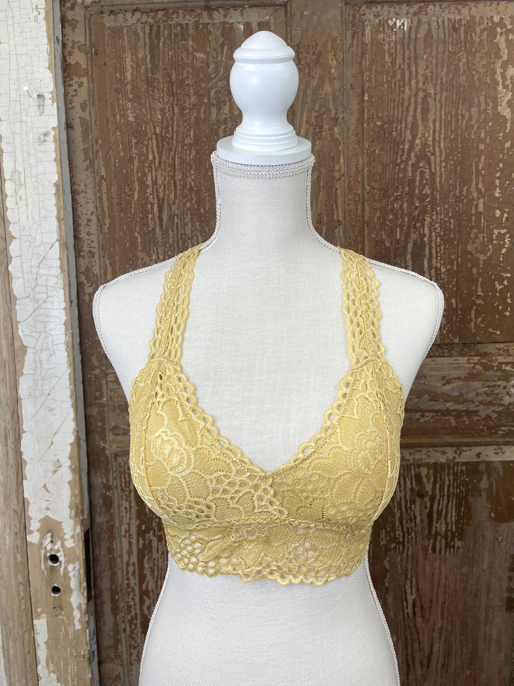 A Touch Of Lace Bralette - YELLOW — The Shabby Tree