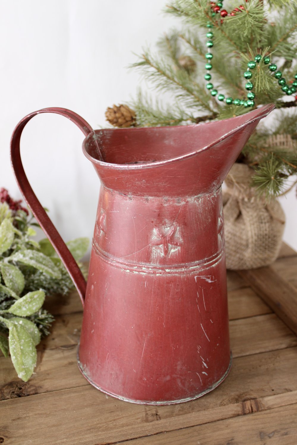 Metal Pitcher - Red — The Shabby Tree