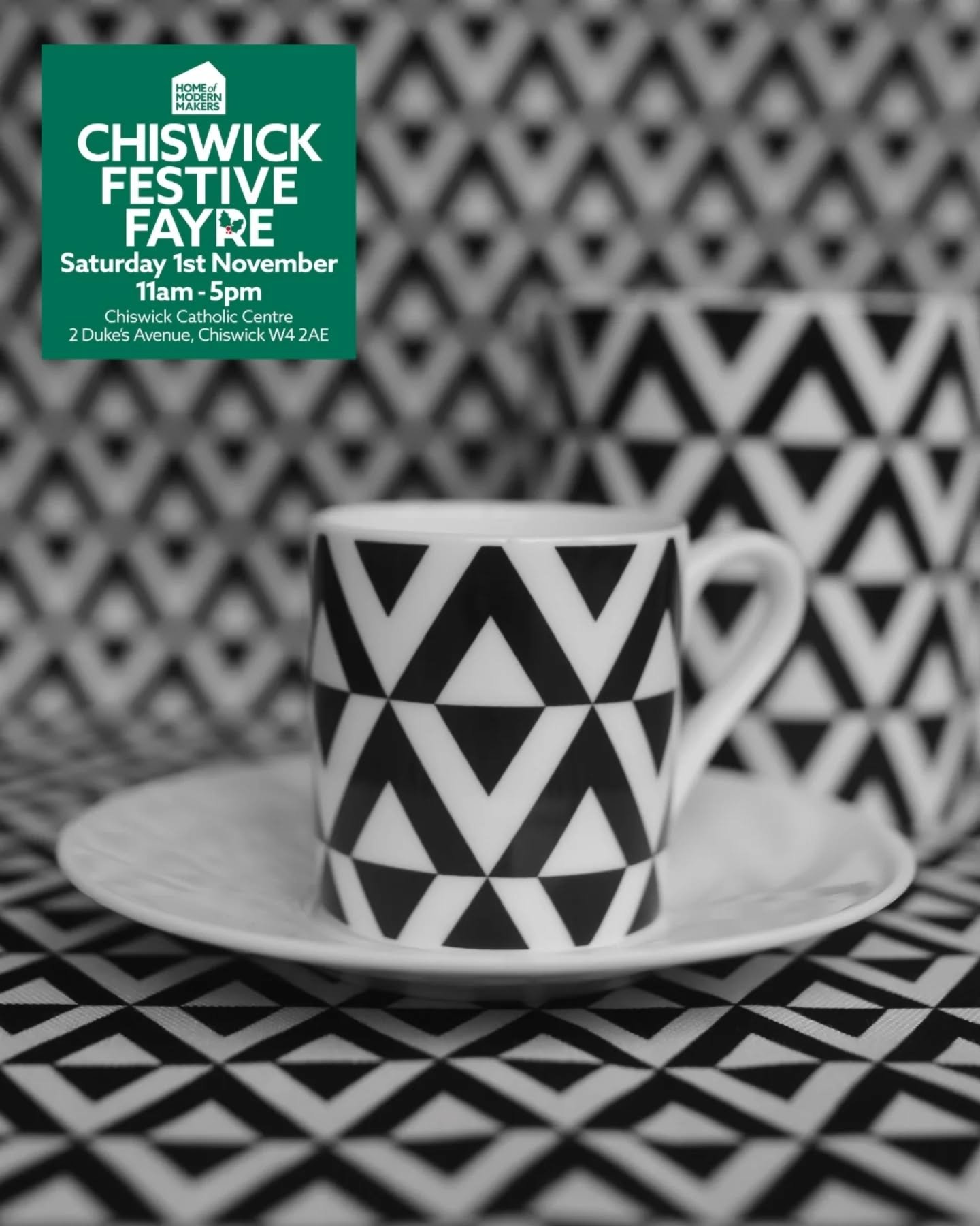 With @homeofmodernmakers today at the Chiswick Catholic Centre 15 fabulous designer makers until 5pm. Get some Christmas shopping done early and support small businesses at the same time!